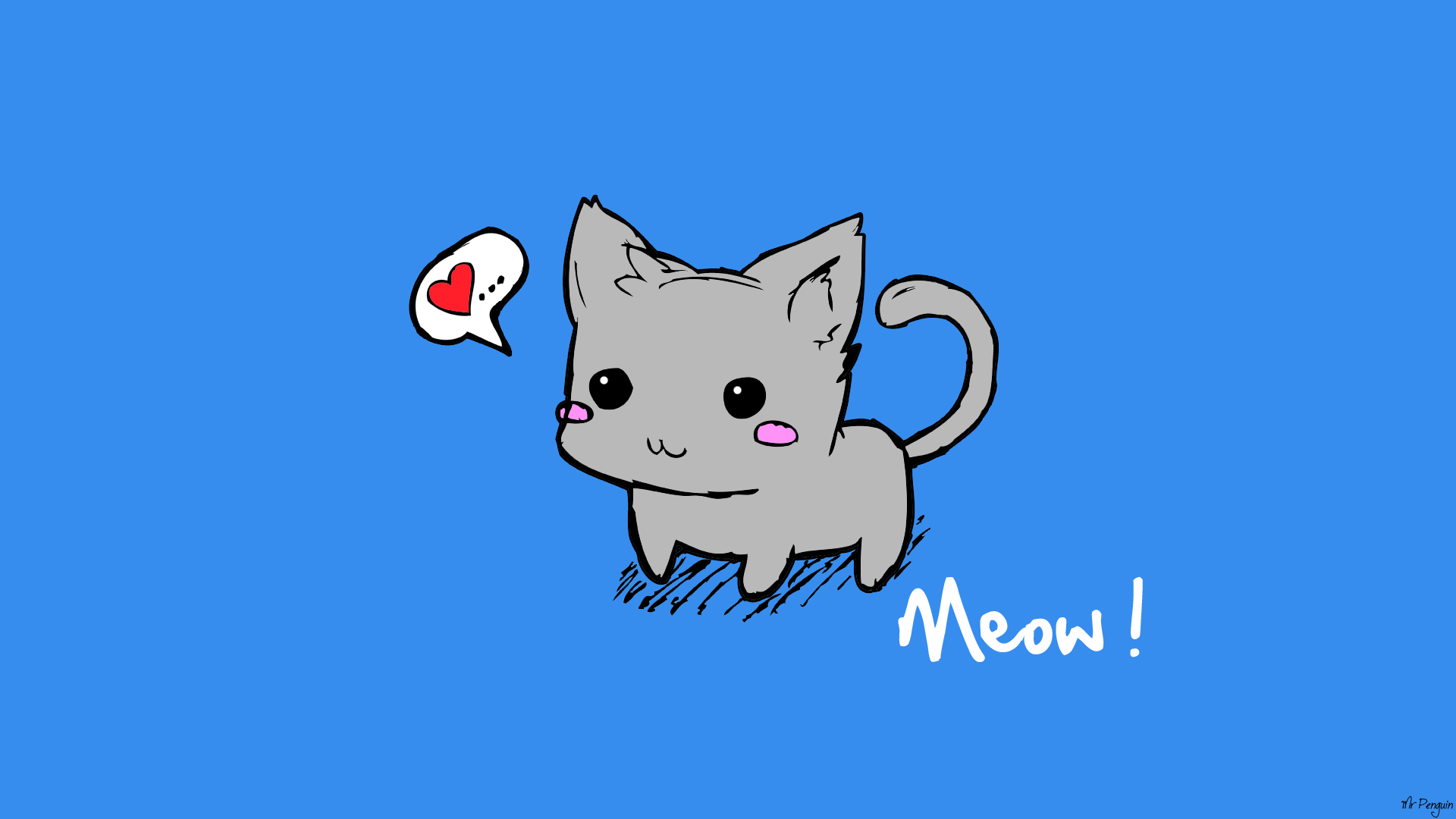 Free download Cute Kitten by ImMrPenguin [1920x1080] for your Desktop, Mobile & Tablet. Explore Wallpaper Drawing Cute Art. Wallpaper Drawing Cute Art, Wallpaper Drawing Art, Cute Drawing Wallpaper