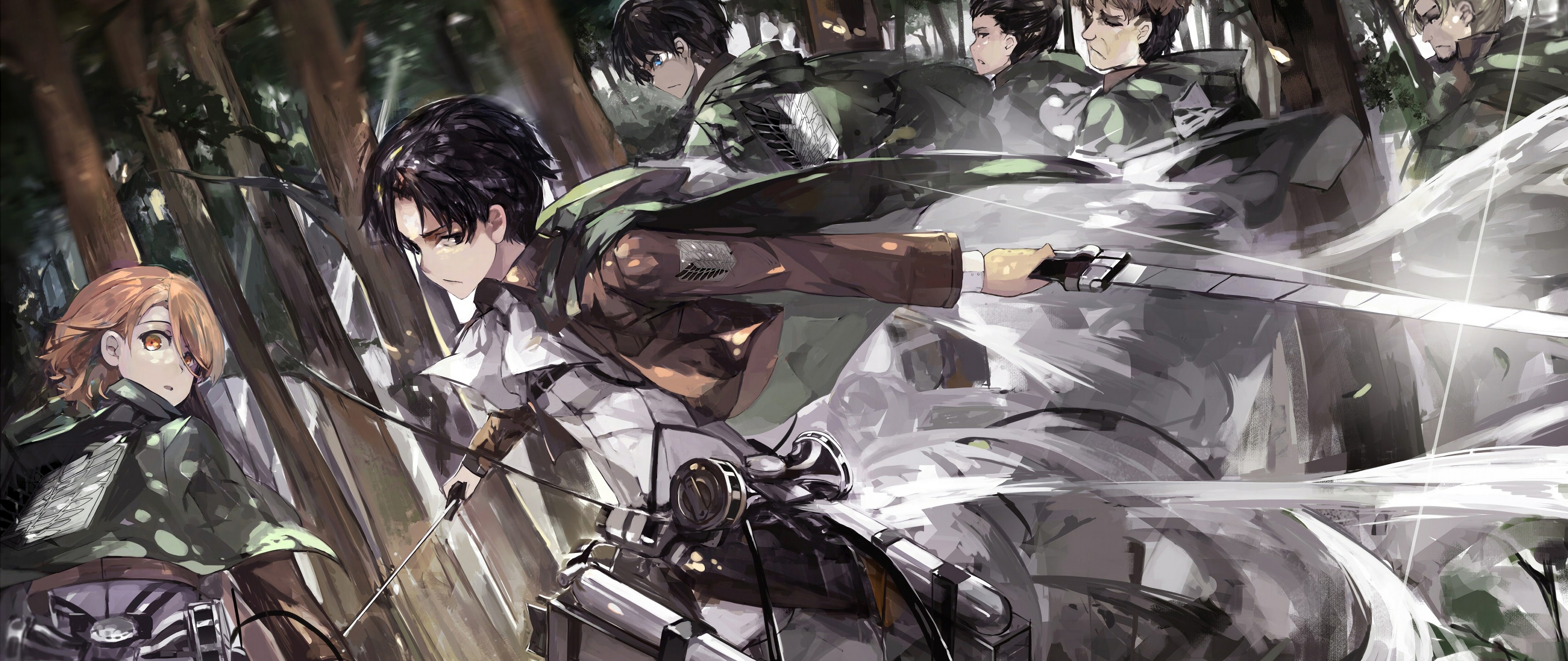 Levi Eren Survey Corps Attack on Titan 4K Wallpaper