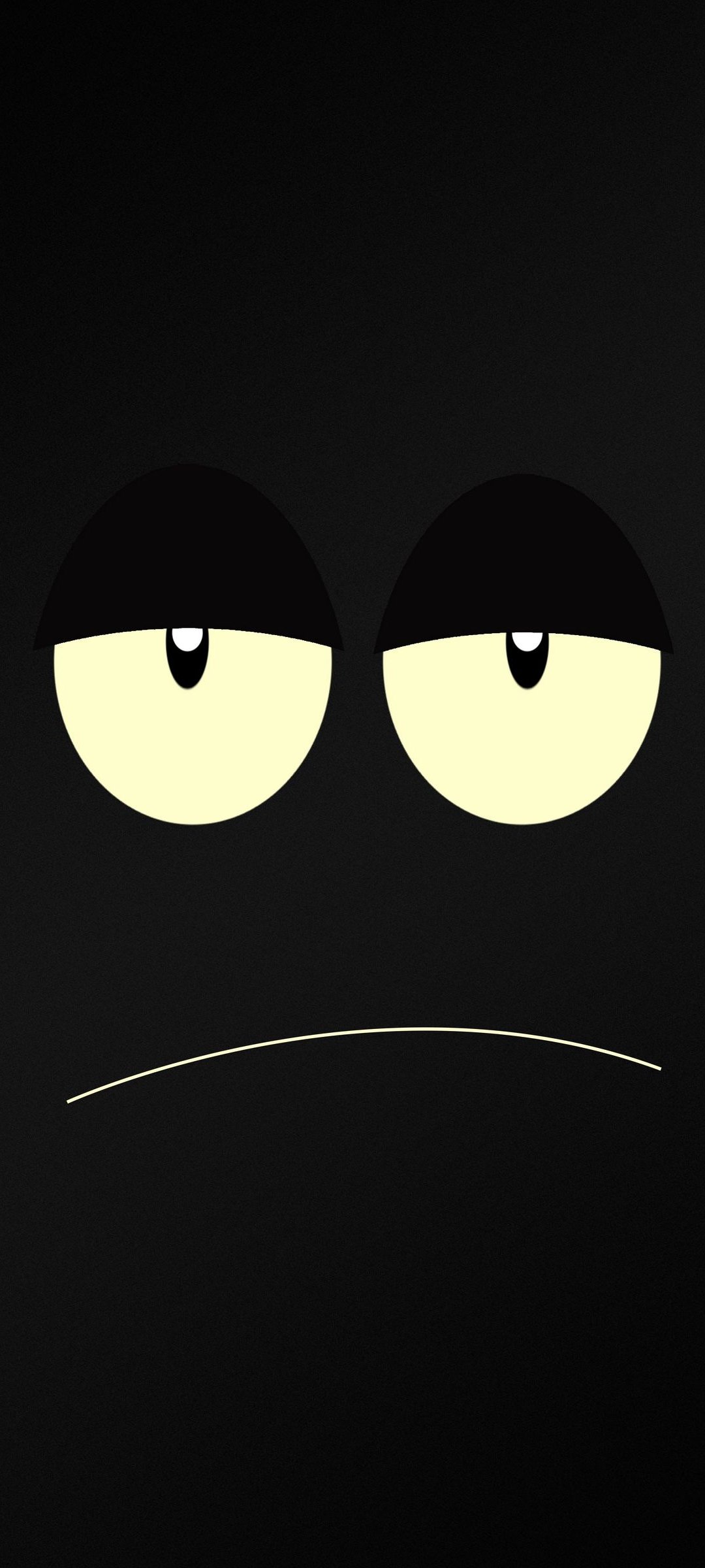 Vector Amoled Black Sad Angry Face Wallpaper