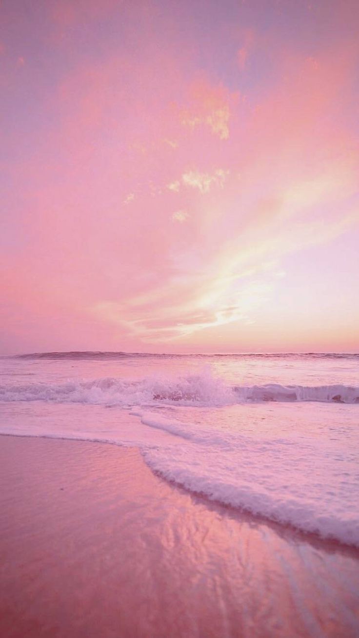 pink sunset ocean. Beach wallpaper, Sunset wallpaper, Pink wallpaper iphone