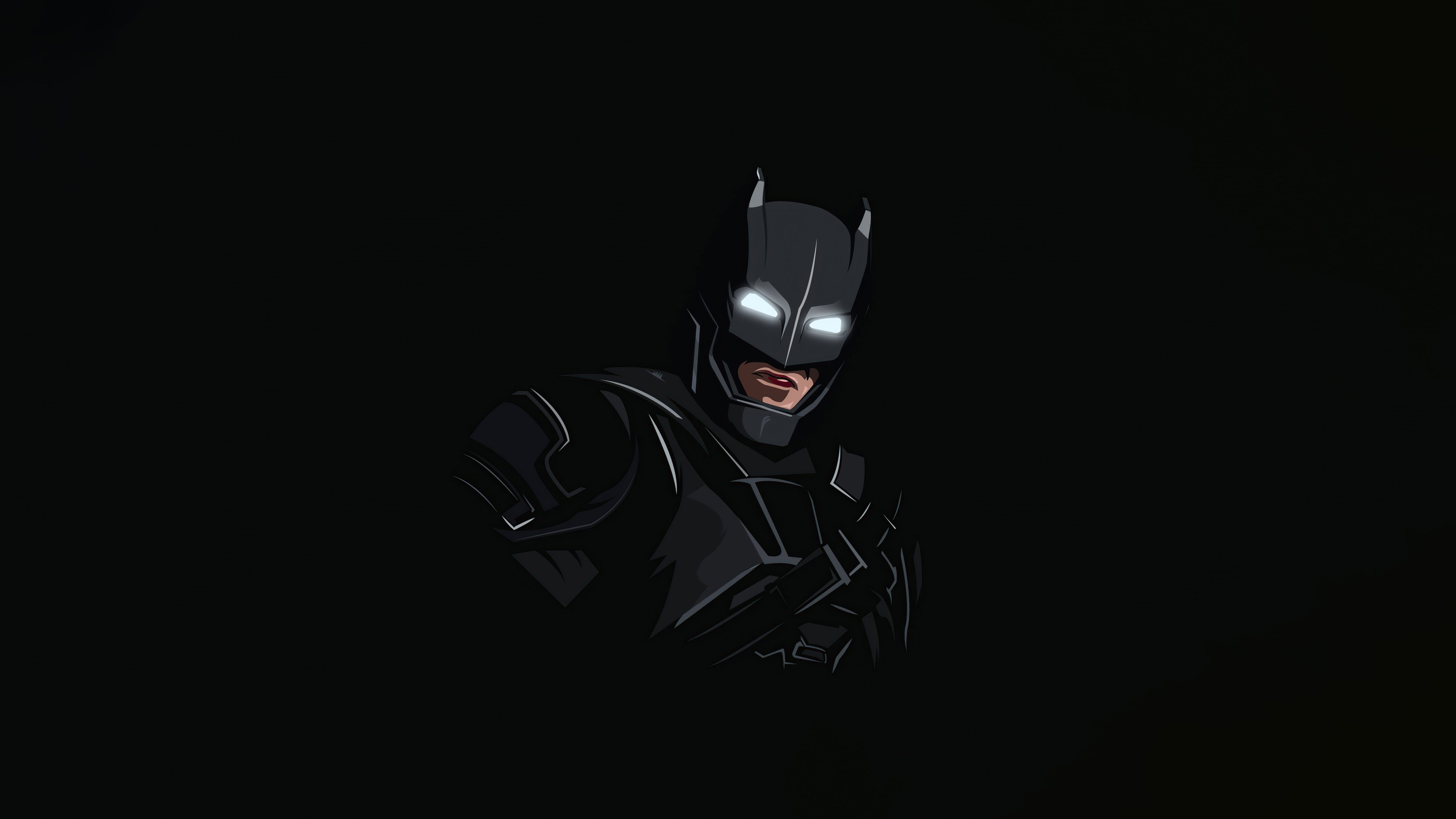 Download 8K Minimalist Batman Helmet Wallpaper