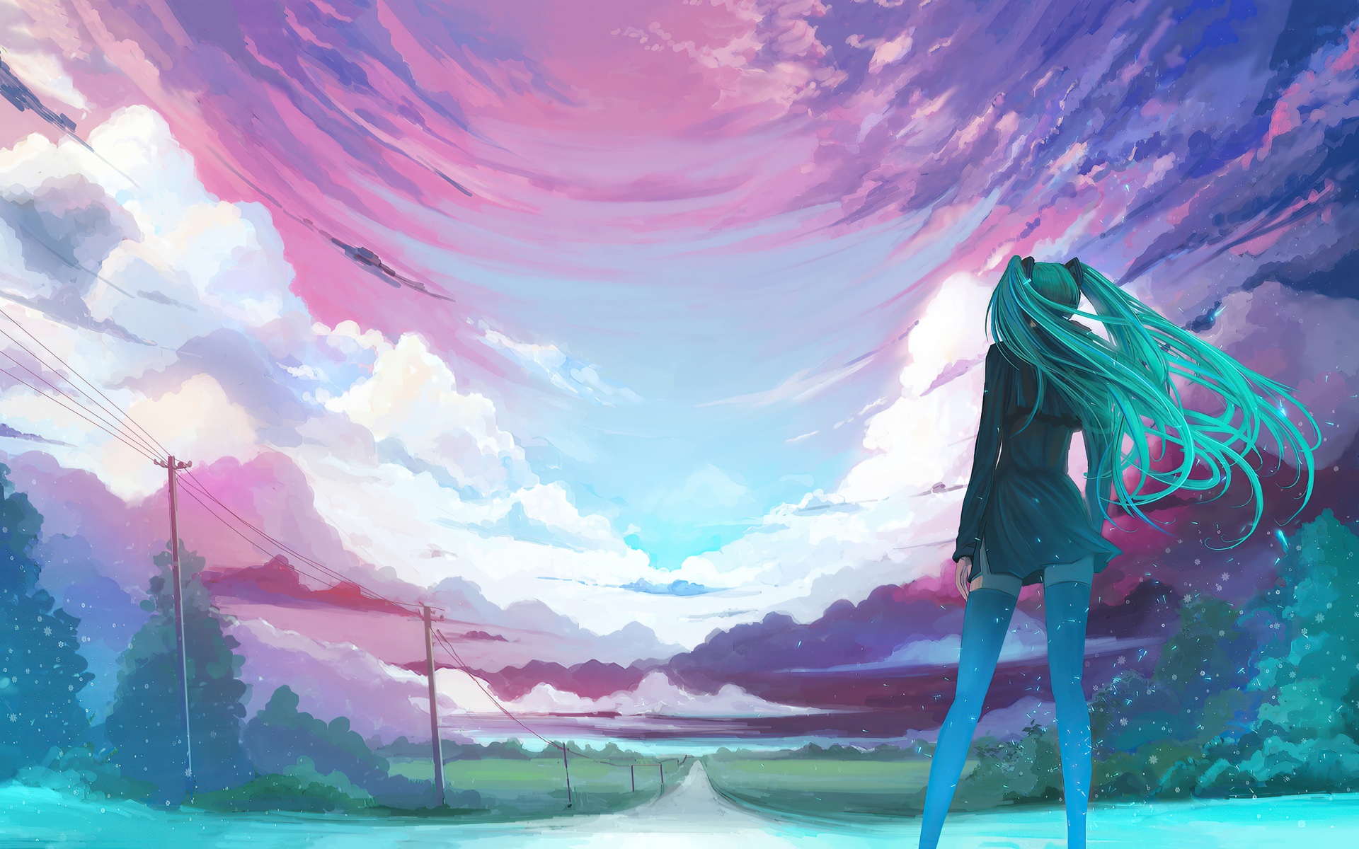 Wallpaper 4k Anime Girl Long Hair Cold Winds Wallpaper