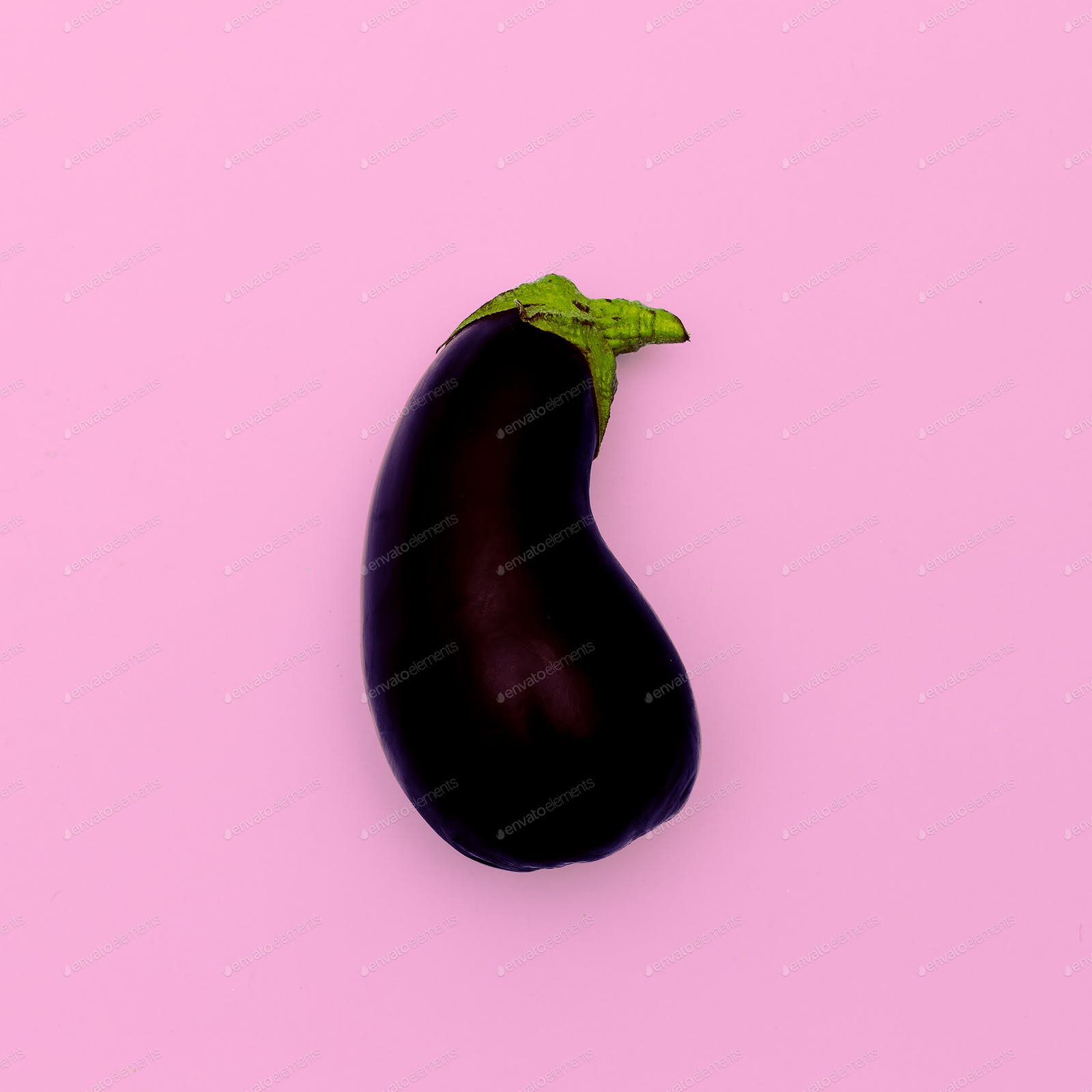 Eggplant. Raw food. Minimal design art photo by EvgeniyaPorechenskaya on Envato Elements