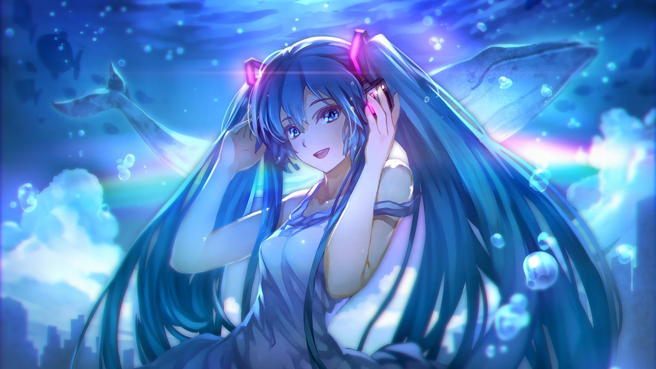 Anime Girl Blue Wallpaper Free Anime Girl Blue Background