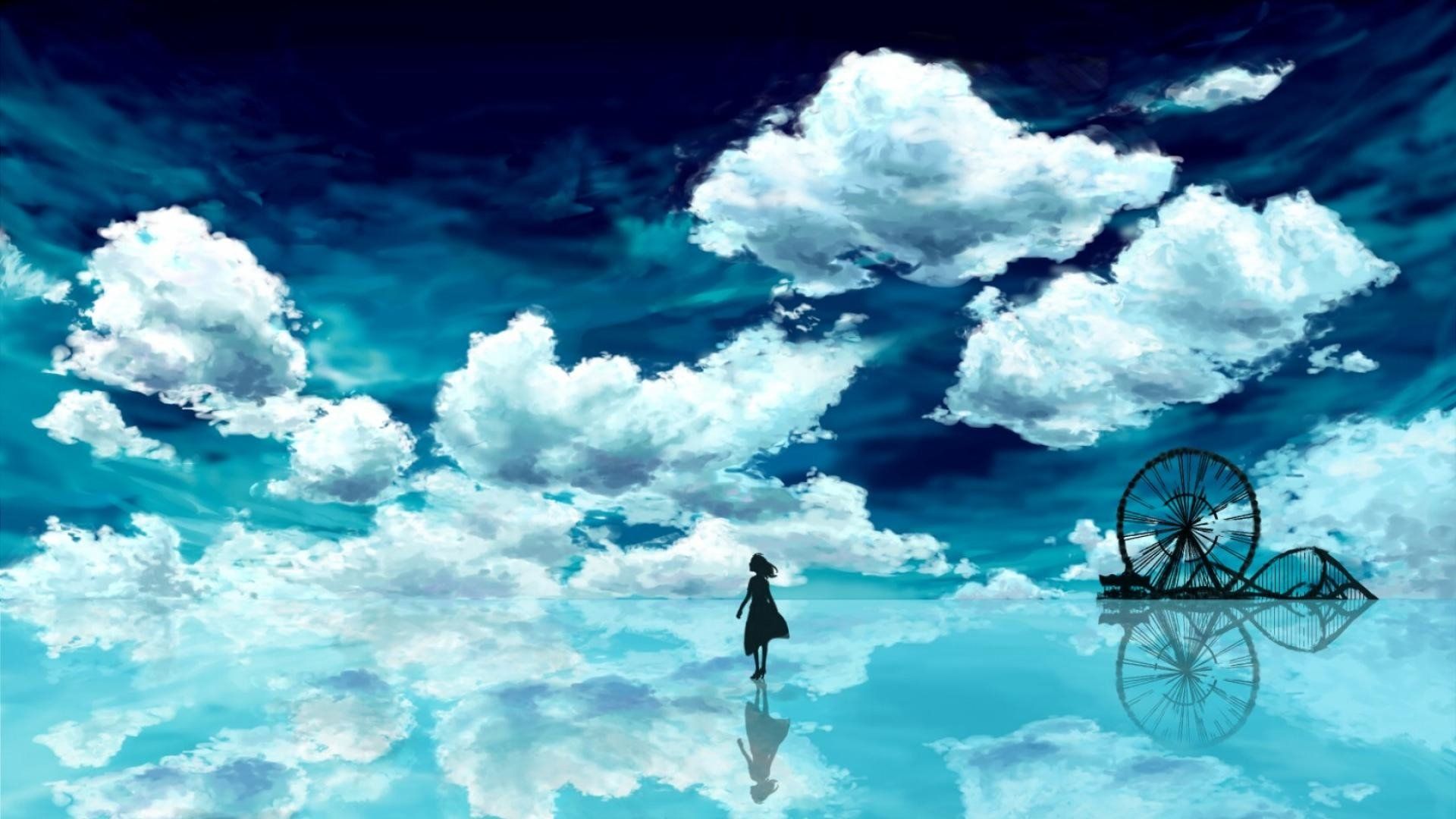 Anime Wallpaper With Blue Sky