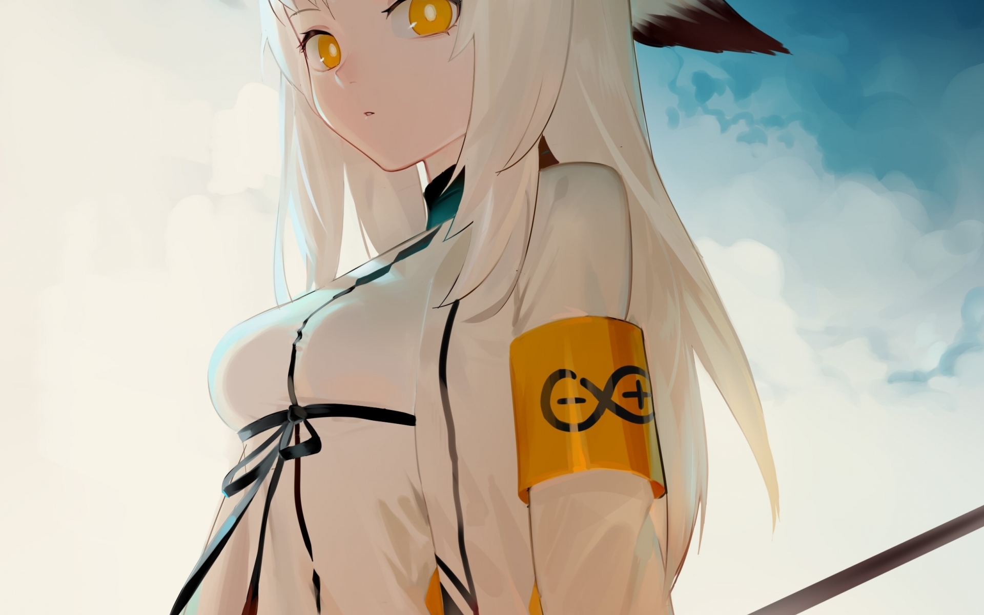 Wallpaper Anime Girl, Bodysuit, Animal Ears, Arknights, White Hair:2473x3321