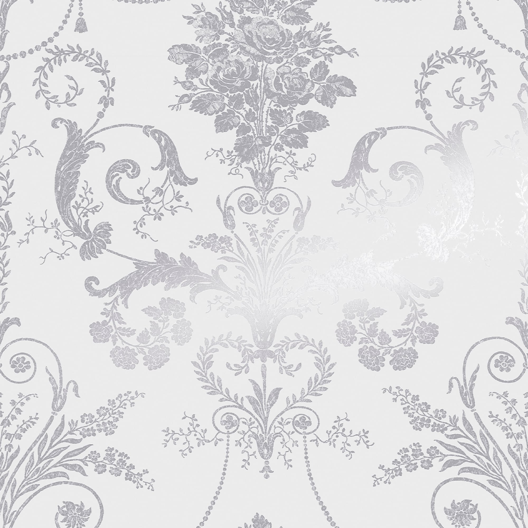 Laura Ashley Laura Ashley Josette Metallic Silver Wallpaper in the Wallpaper department at Lowes.com