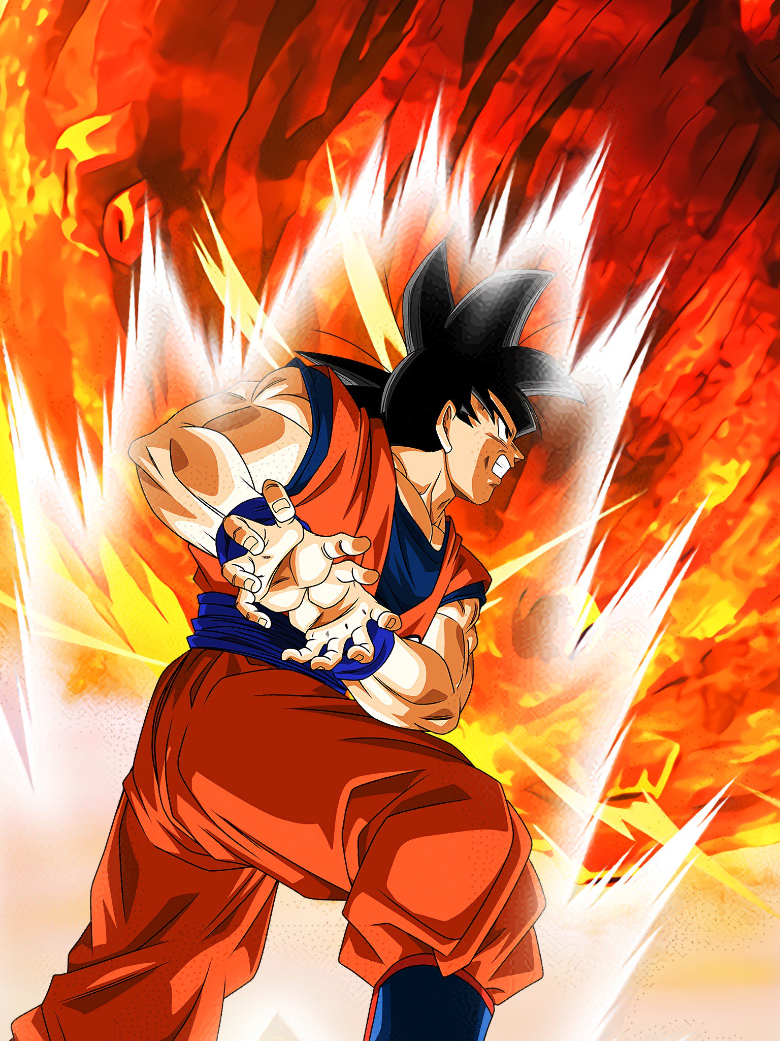 تويتر \ Hydros على تويتر: Here is the full HD version of the Pull Down Screen with Base Form and Super Saiyan Goku! Could make for a nice wallpaper :) #DokkanBattle Goku