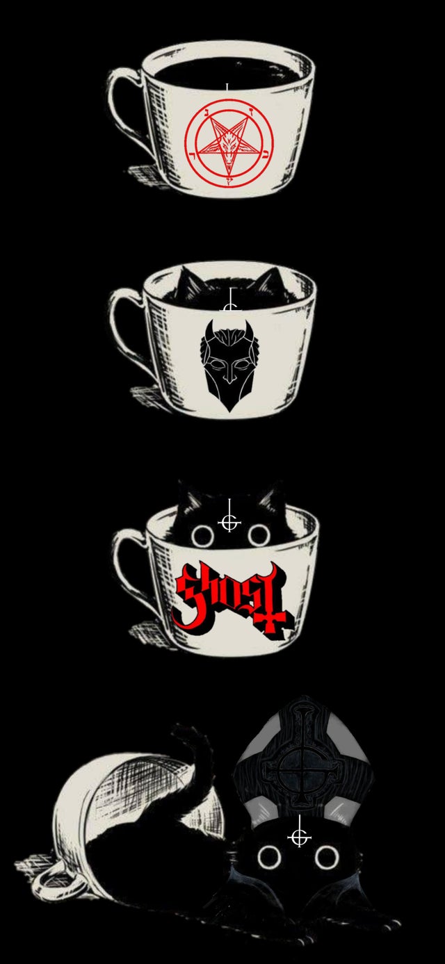Made a wallpaper for myself, figured i might share it (art not mine, just added the ghost details to the cat wallpaper)