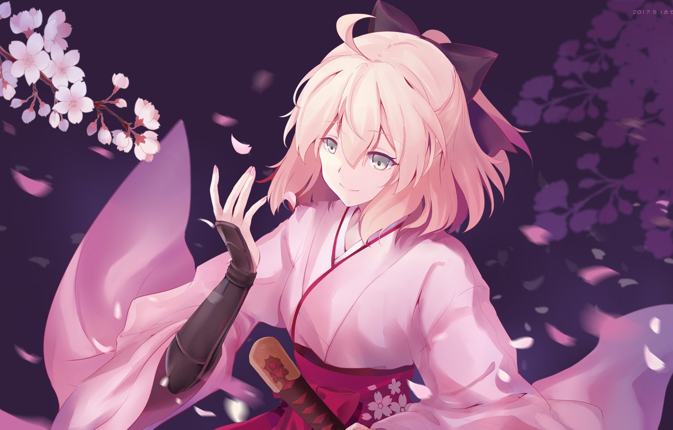 Wallpaper girl, flowers, spring, anime, art, Fate / Grand Order, The destiny of a great campaign image for desktop, section сёнэн