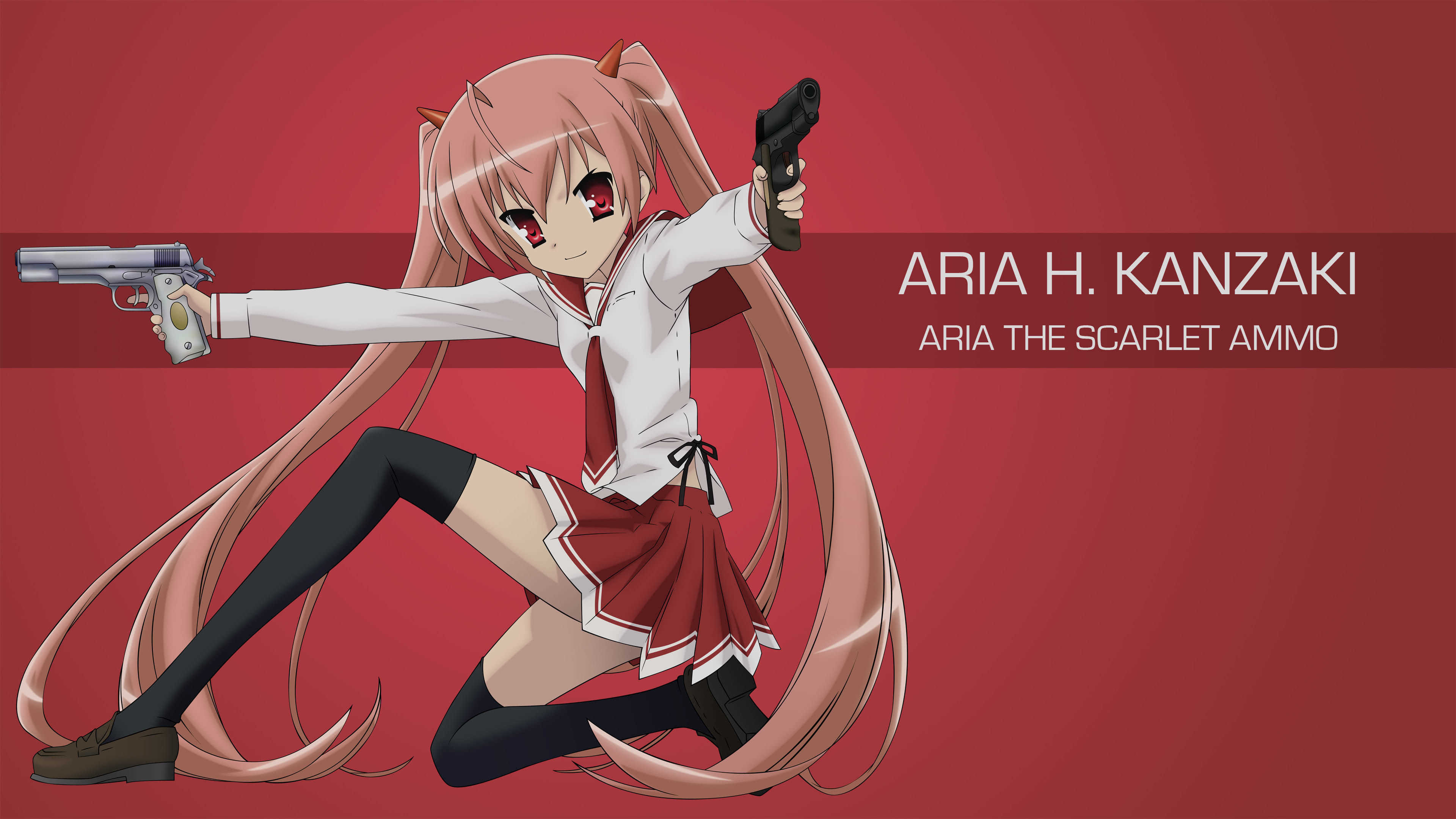Aria H Kanzaki Aria The Scarlet Ammo UHD 4K Wallpaper