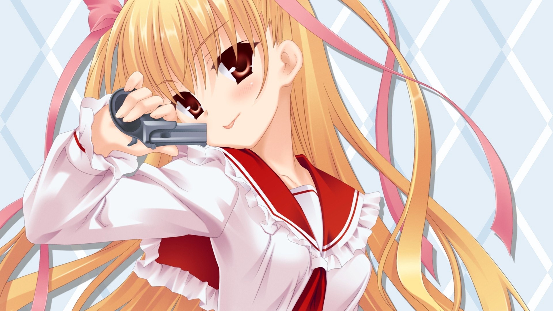 Wallpaper Anime, Girl, Blonde, Funny, Gun Anime, Gun The Scarlet Ammo Riko Mine