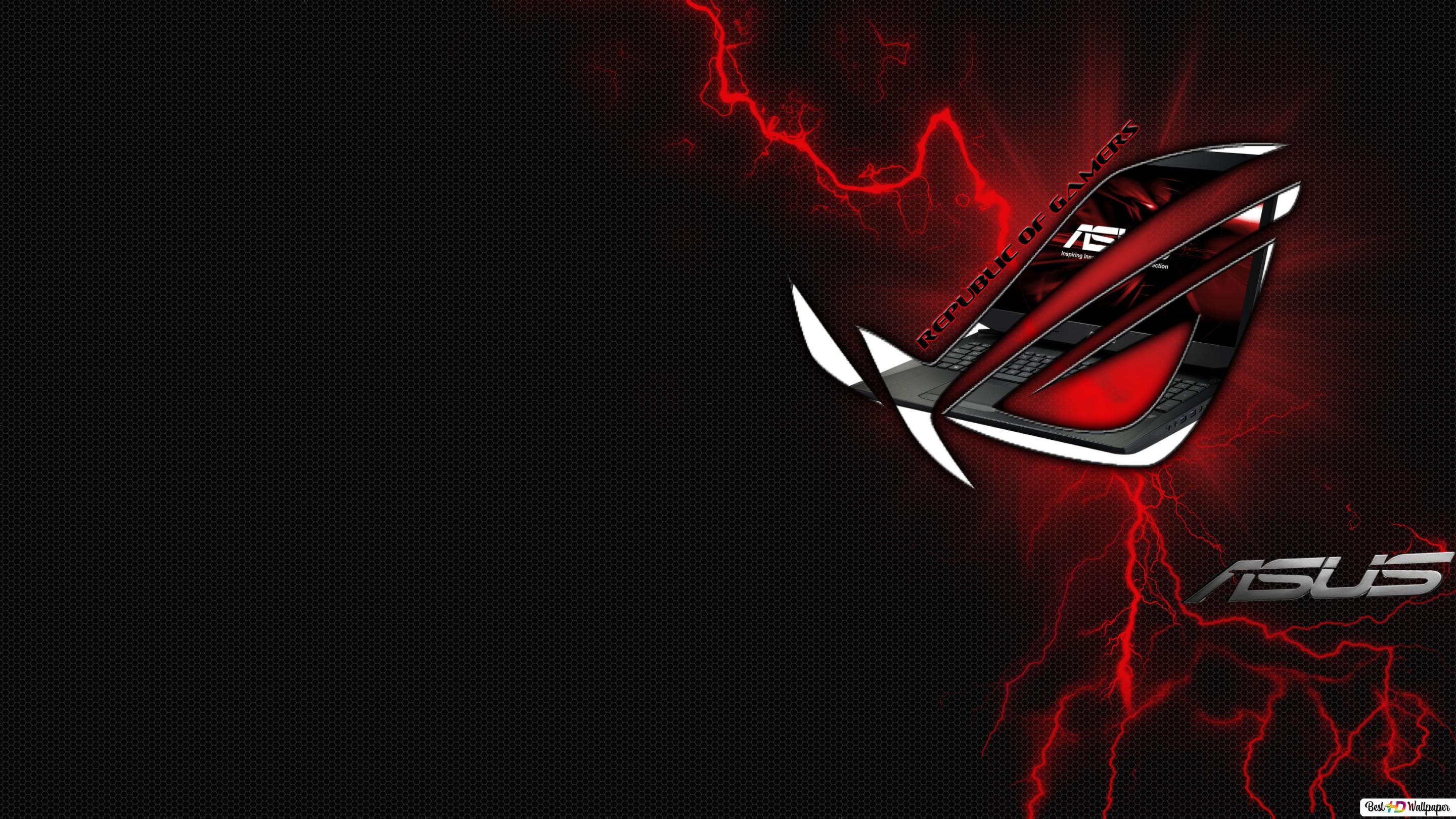 Asus ROG (Republic of Gamers) Lightning Dark LOGO HD wallpaper download