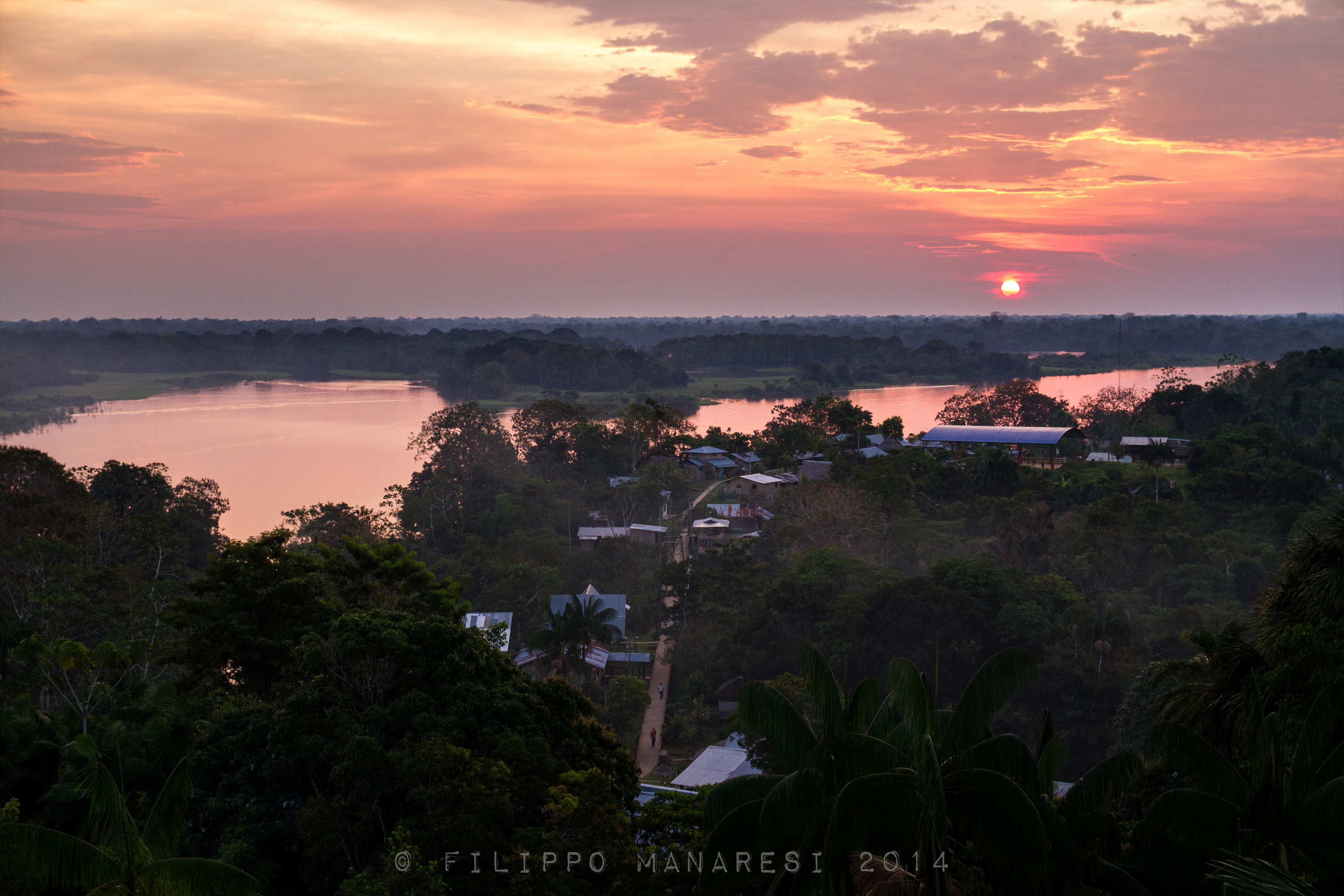 Sunset in Puerto Nariño, background and more