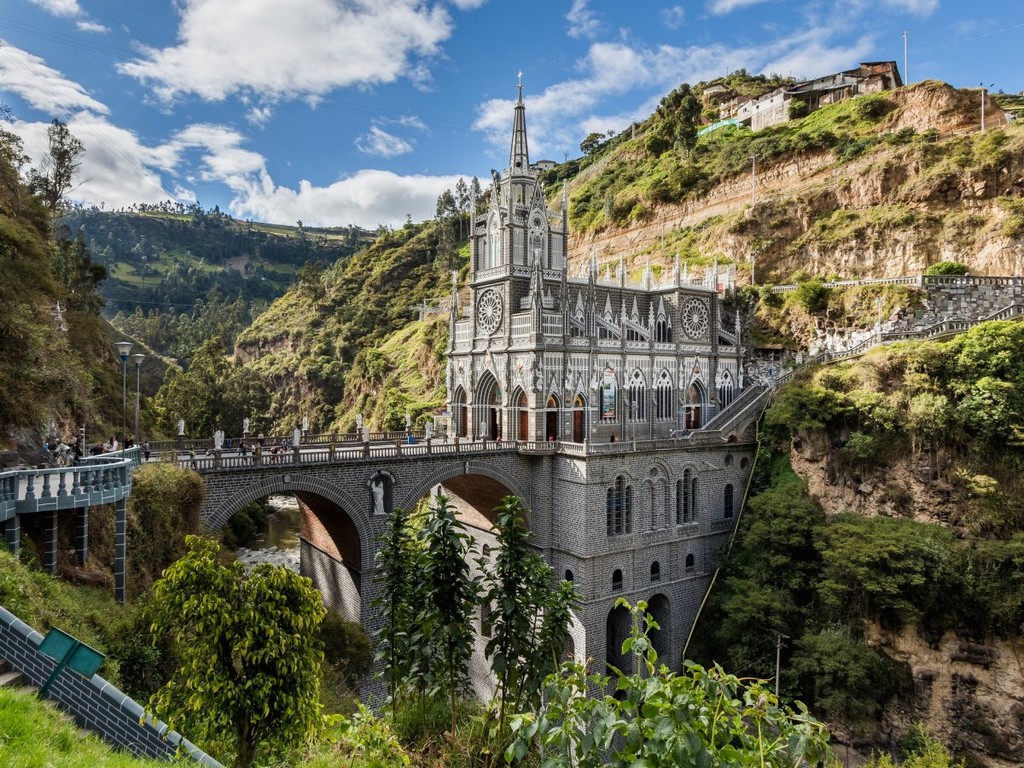 Las Lajas Sanctuary in Narino, Colombia, architectural masterpieces + Nomads