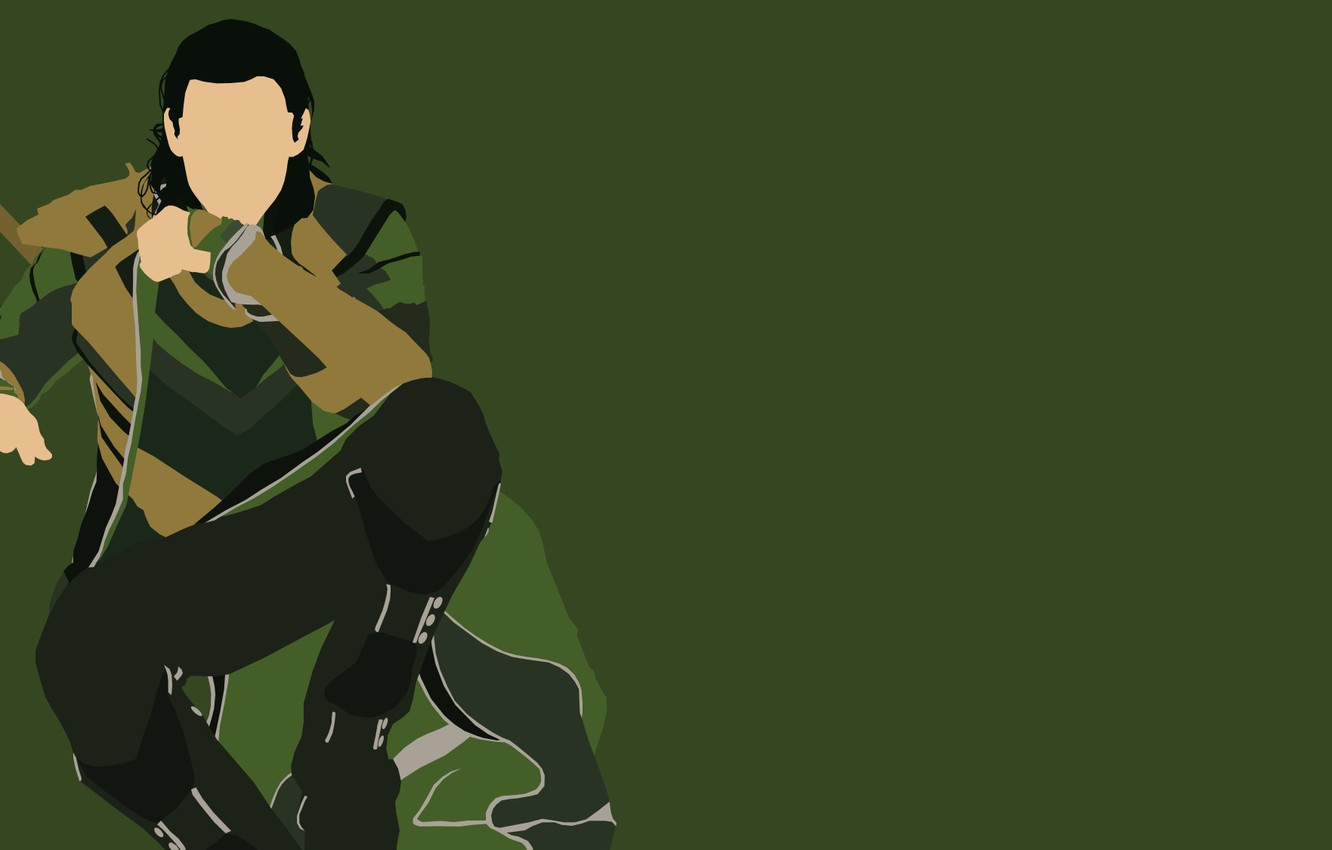 loki wallpaper, green, cartoon, fictional character, animation, anime, black hair, illustration, sitting, superhero, style