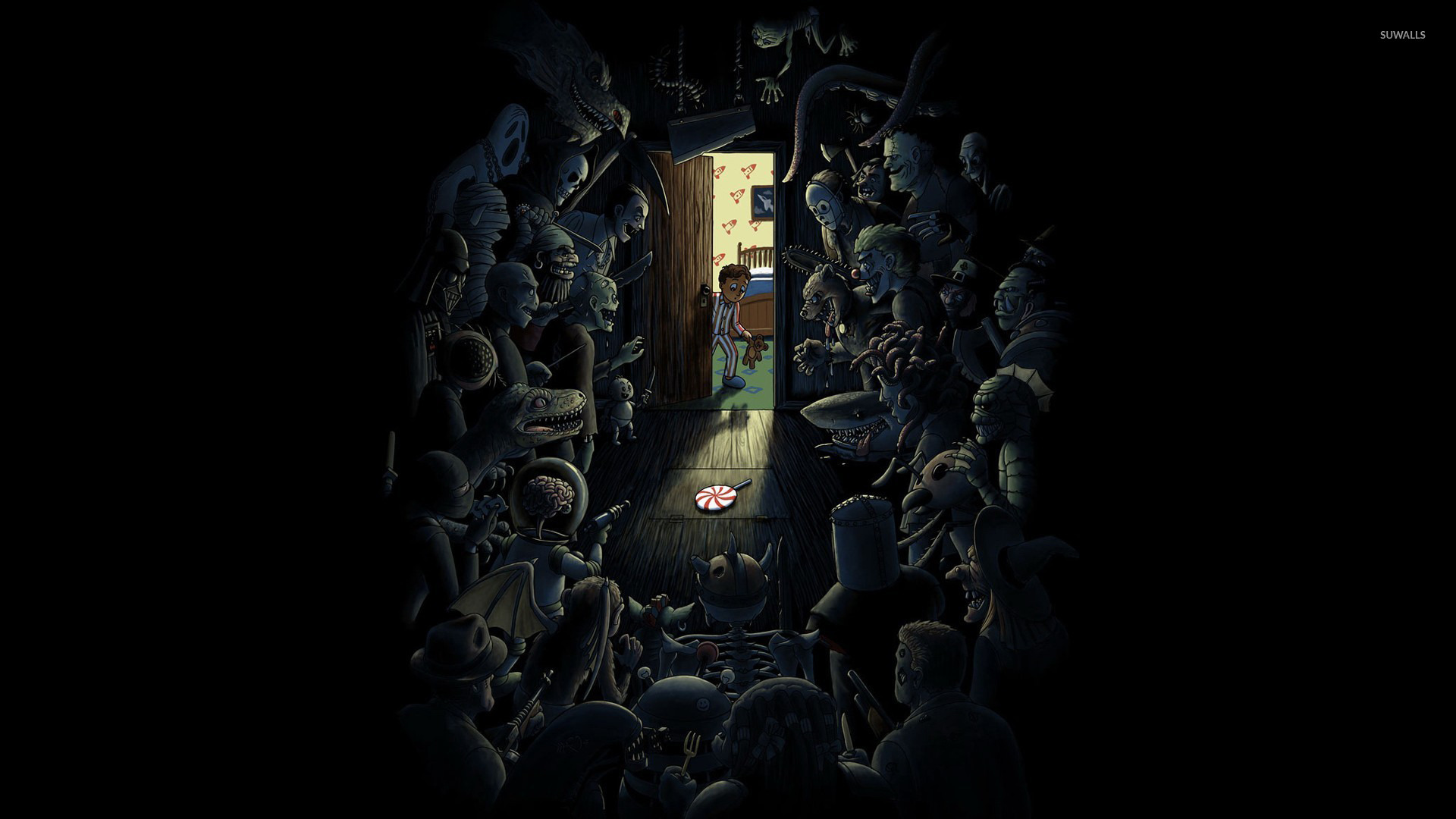 Monsters in the closet wallpaper Art wallpaper