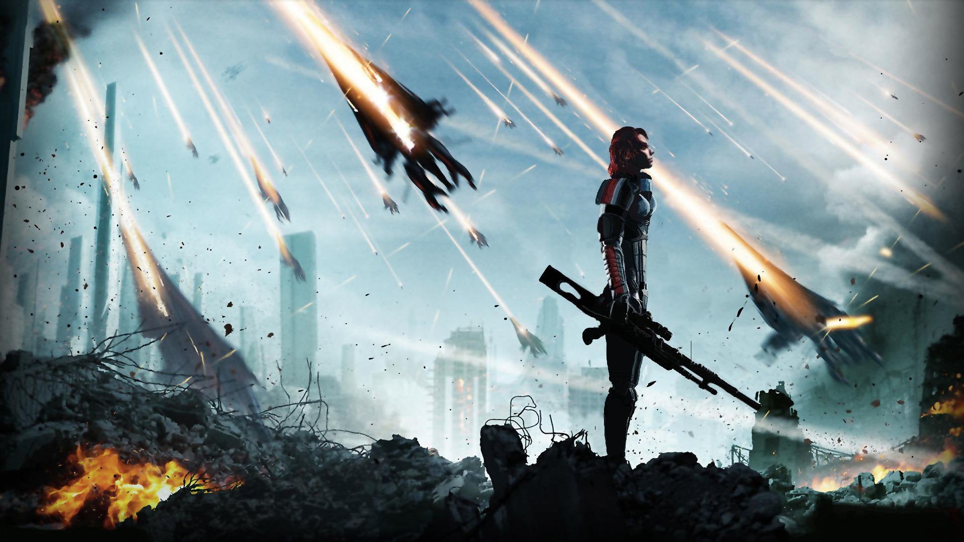 A little while ago, someone asked for this wallpaper with femshep instead of mshep. This is my attempt