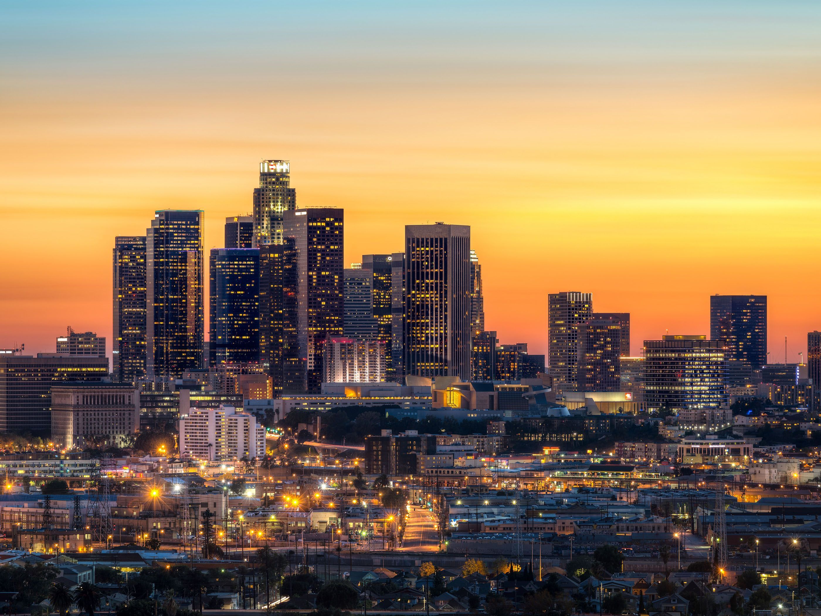 Gallery for angeles skyline sunset wallpaper