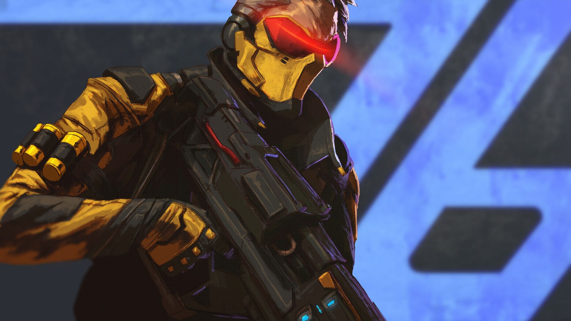 Desktop Wallpaper Soldier: 76, Overwatch, Game, Gun, HD Image, Picture, Background, V7cbkw