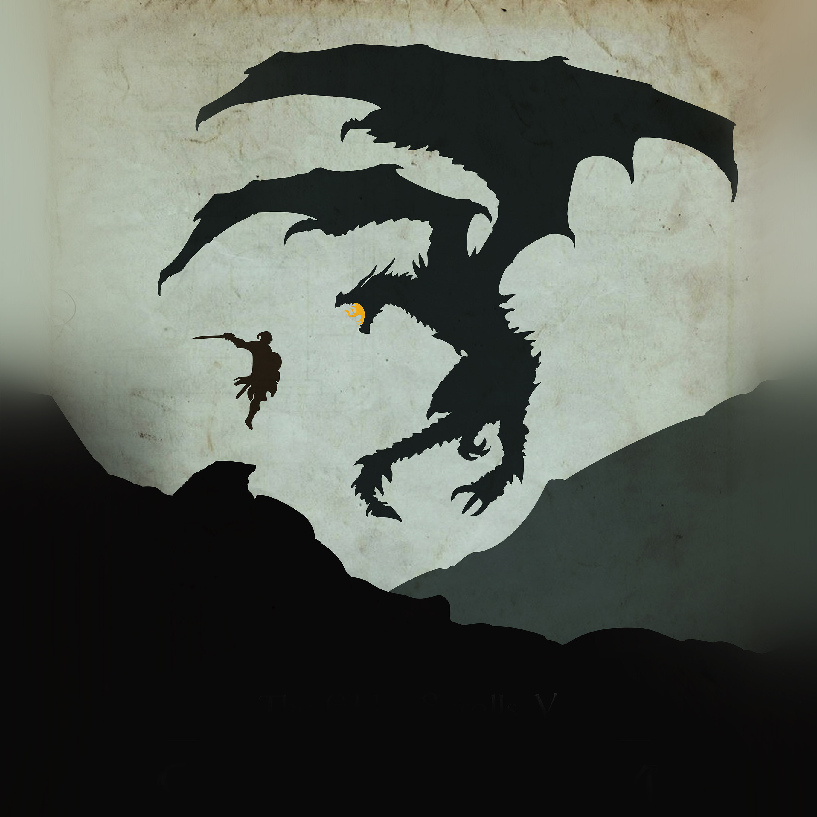 skyrim wallpaper, dragon, bat, illustration, fictional character, shadow