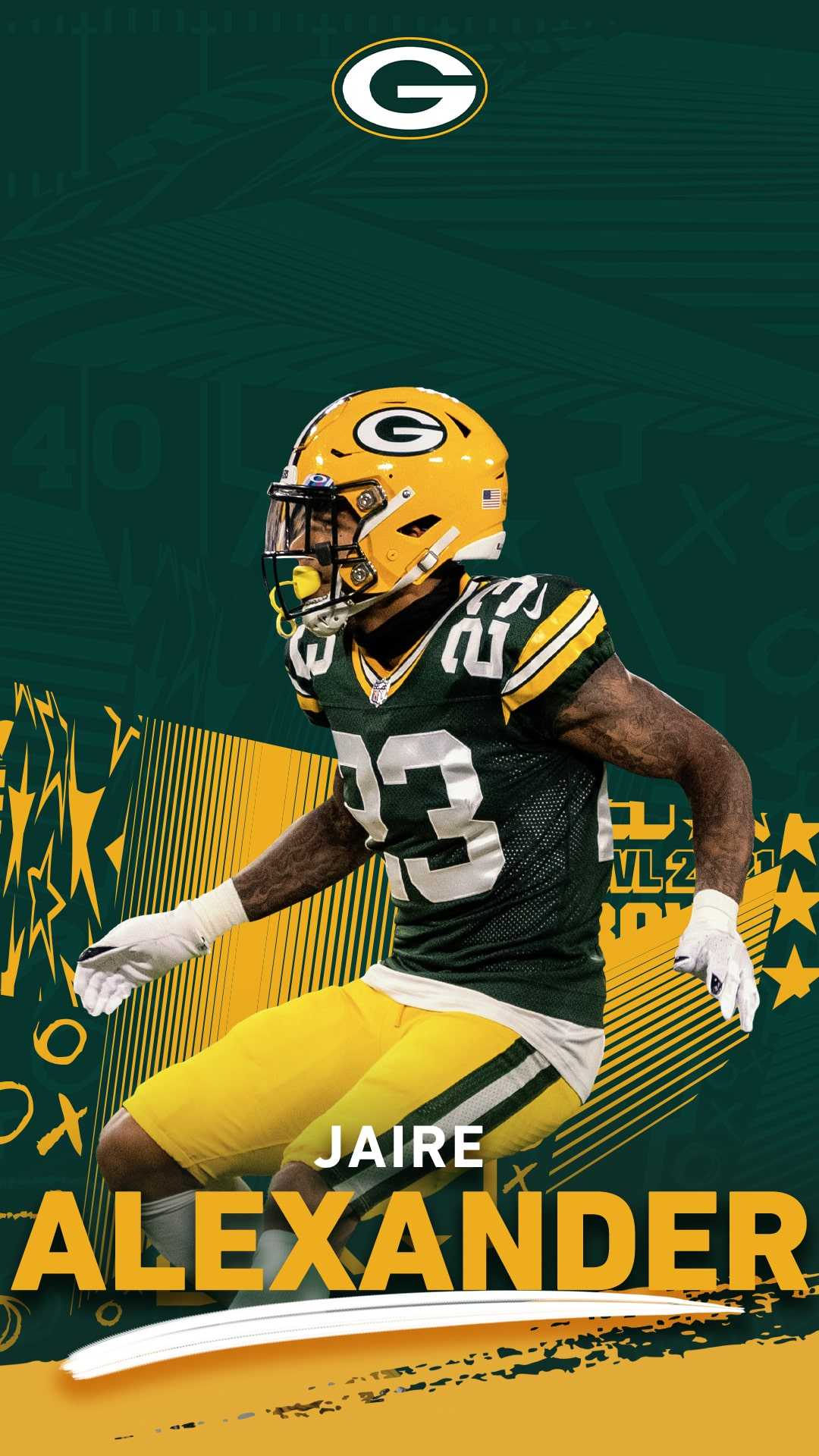 Download Green Bay Packers Player 23 Jaire Alexander Wallpaper