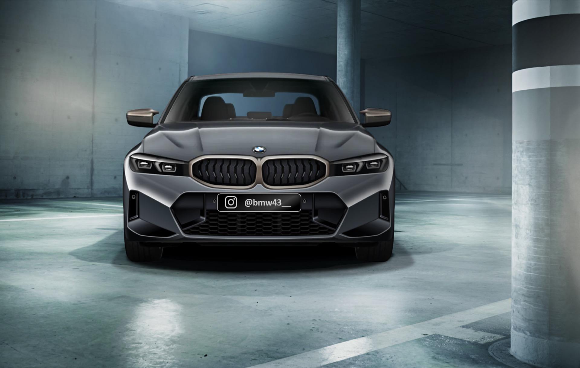 2022 BMW 3 Series Facelift rendered based on the leaked image