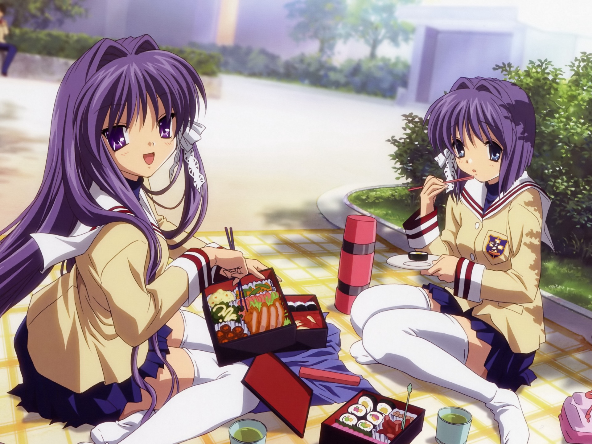 Wallpaper 4k anime, girl, spring, food, picnic 4k Wallpaper