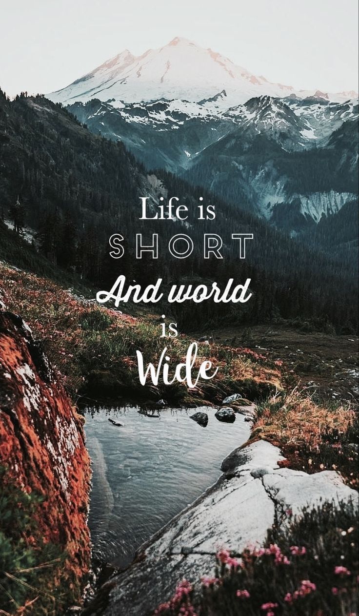 Life is short, the world is wide. Adventure quotes, Wallpaper quotes, Phone wallpaper quotes