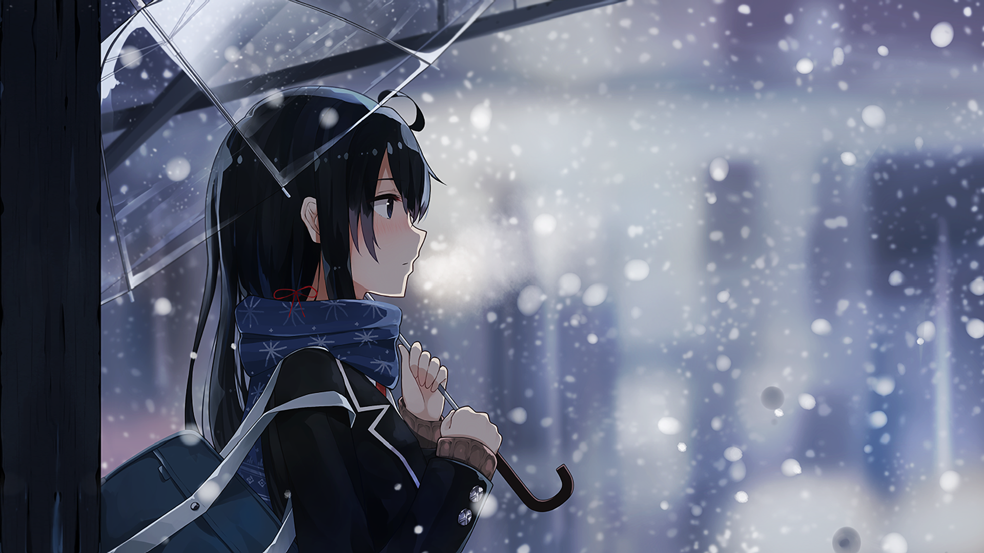 Anime Girl Cold Days Laptop Full, , Background, and, Cold City, HD  wallpaper