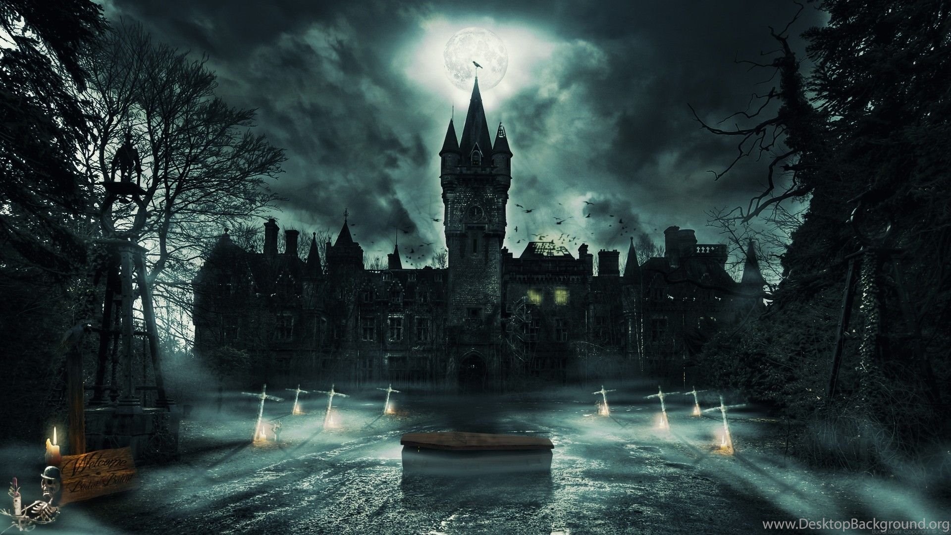 Vampire Castle Wallpaper HD Resolution Desktop Background