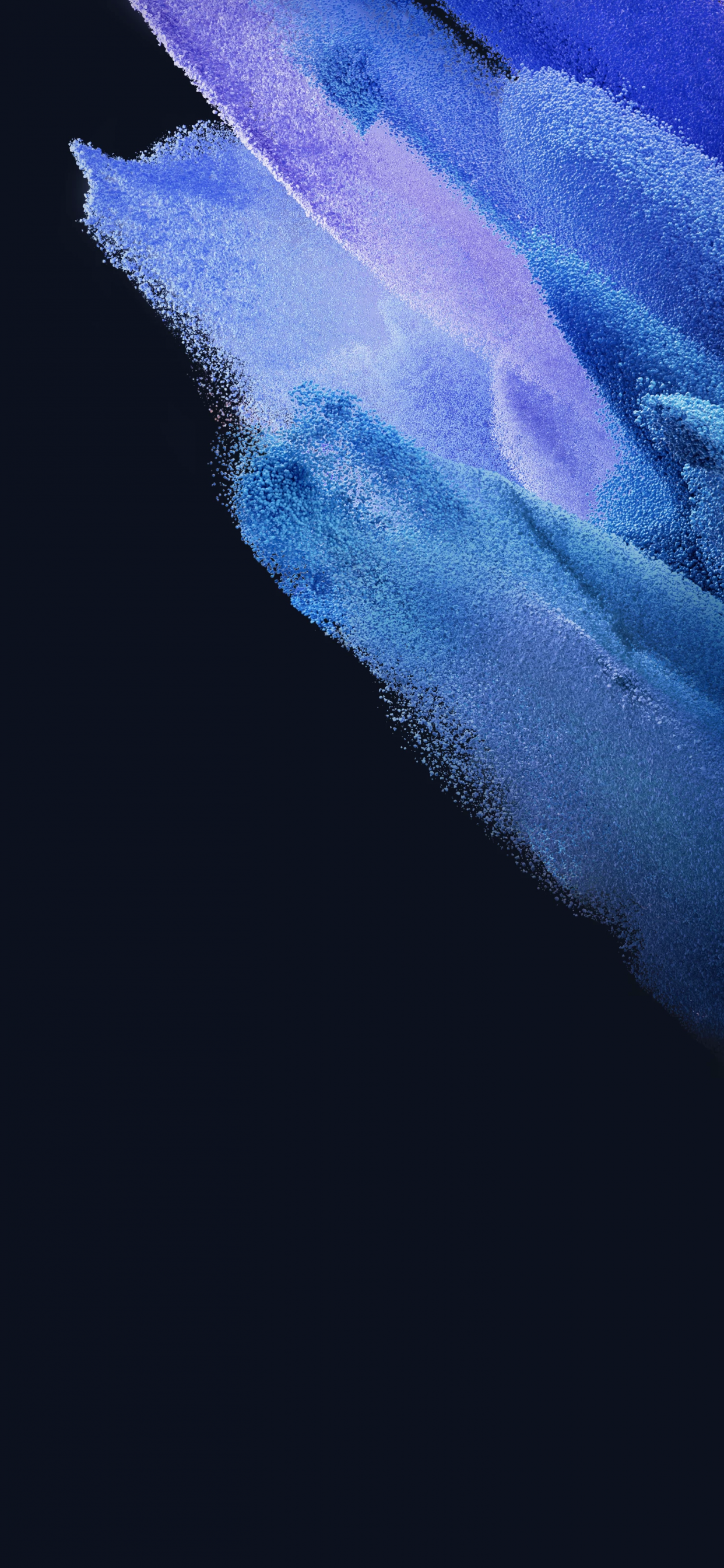 Samsung Galaxy S21 Wallpaper 4K, Stock, AMOLED, Particles, Blue, Black background, Abstract