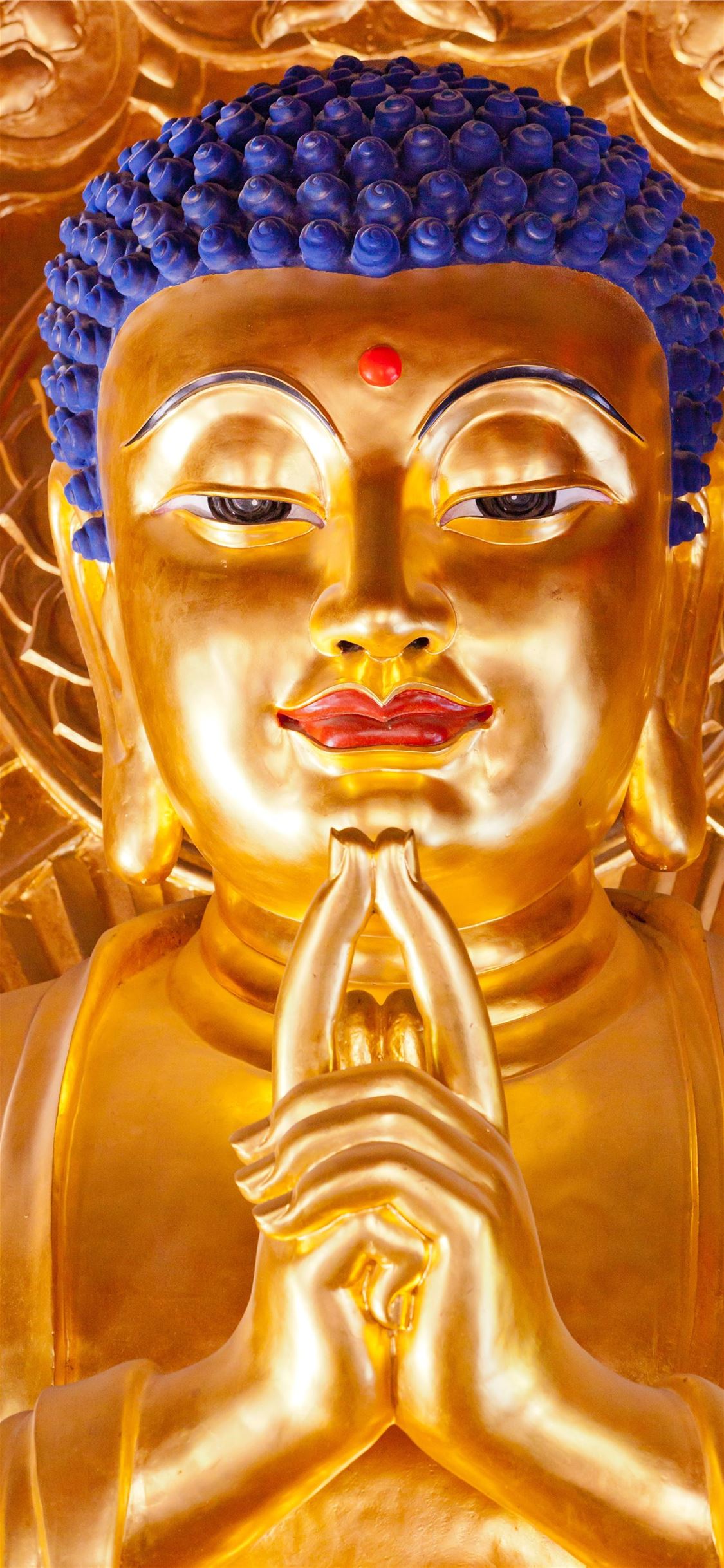 buddha statue gold buddhism HD background iPhone Wallpaper Free Download