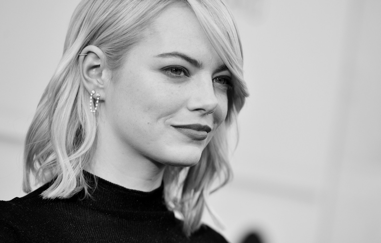 Wallpaper actress, blonde, black and white, Emma Stone, Emma Stone image for desktop, section девушки