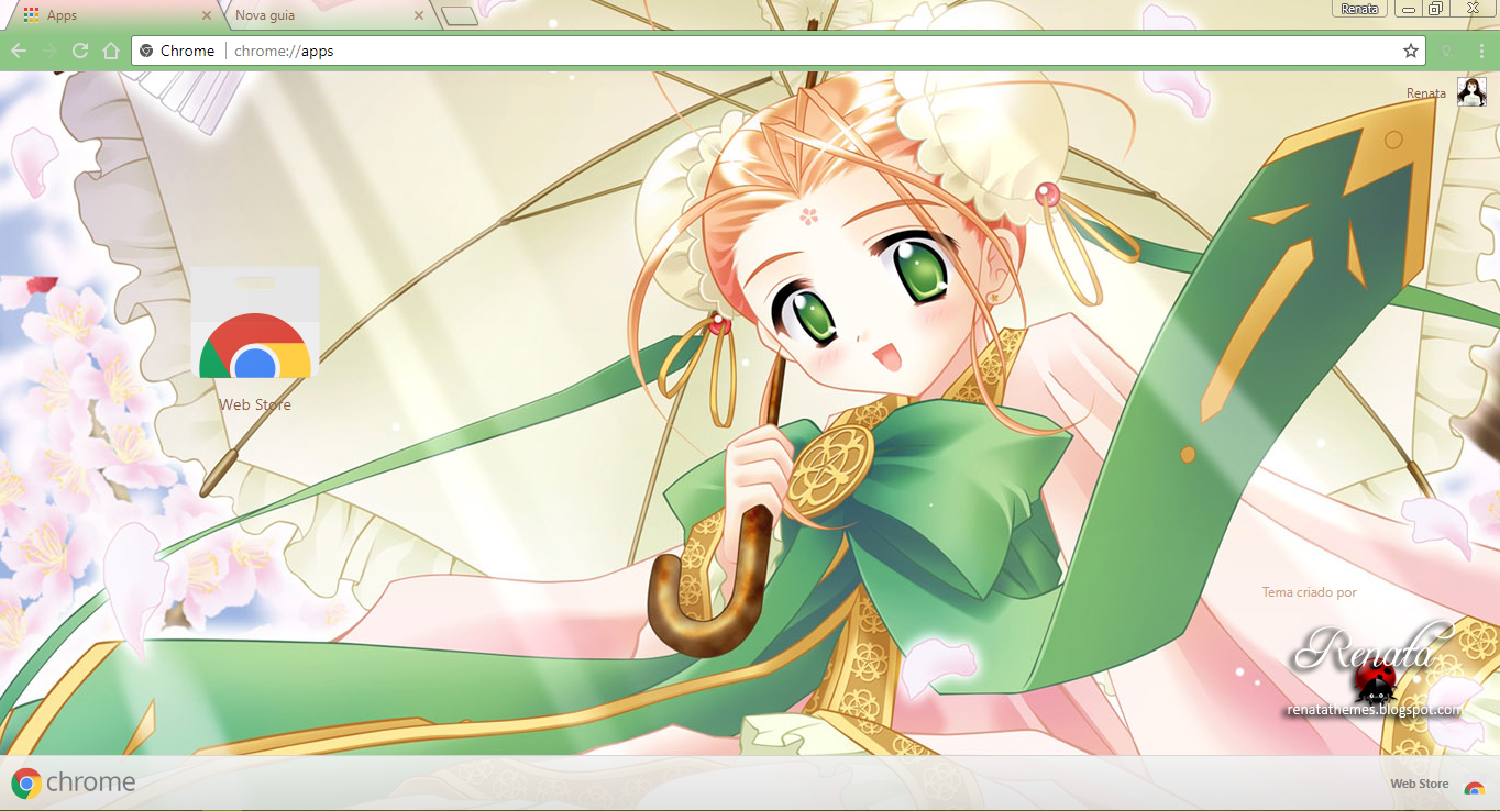 Cute Anime Girl Google Chrome Theme Wallpaper Google Chrome Theme