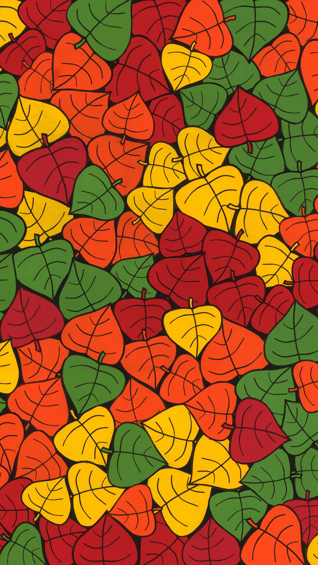 Download wallpaper 1350x2400 leaves, art, colorful, autumn, collage iphone 8+/7+/6s+/for parallax HD background
