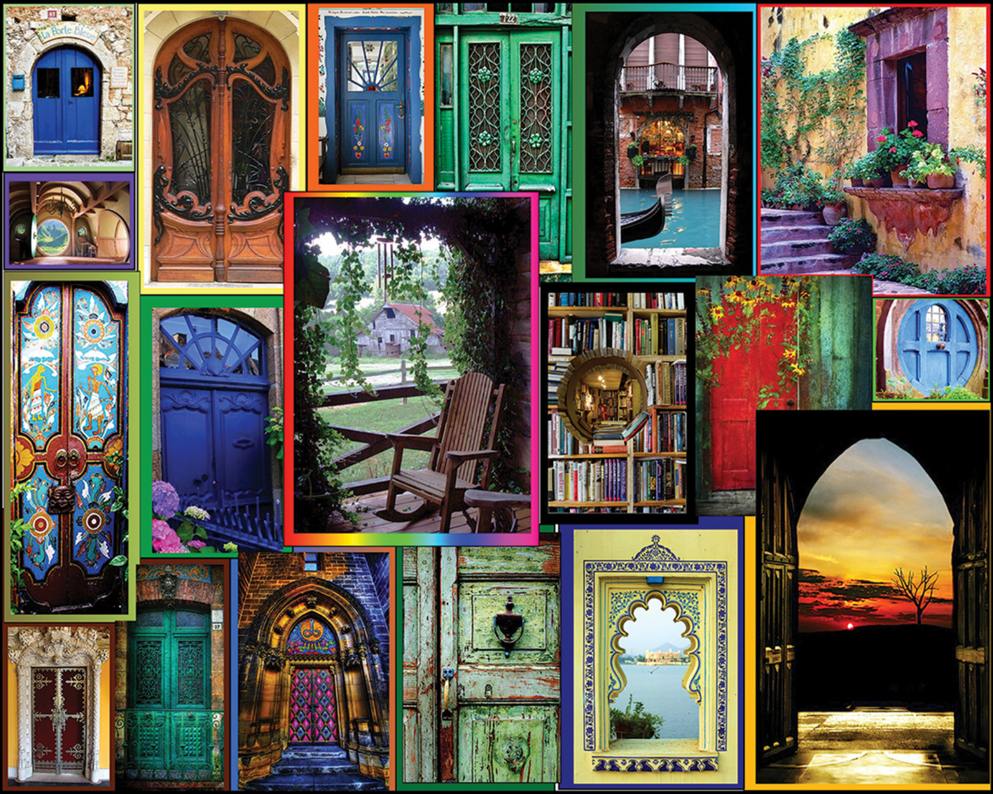 Artistic Collage Door Colorful Wallpaper:1440x1152