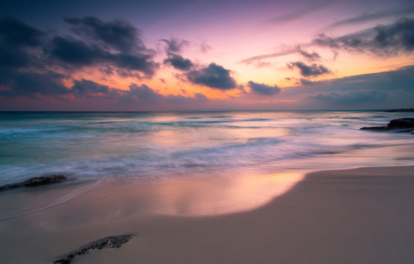 Wallpaper sand, sea, beach, the sky, water, clouds, landscape, nature, river, background, the ocean, widescreen, Wallpaper, wallpaper, sea, ocean image for desktop, section пейзажи