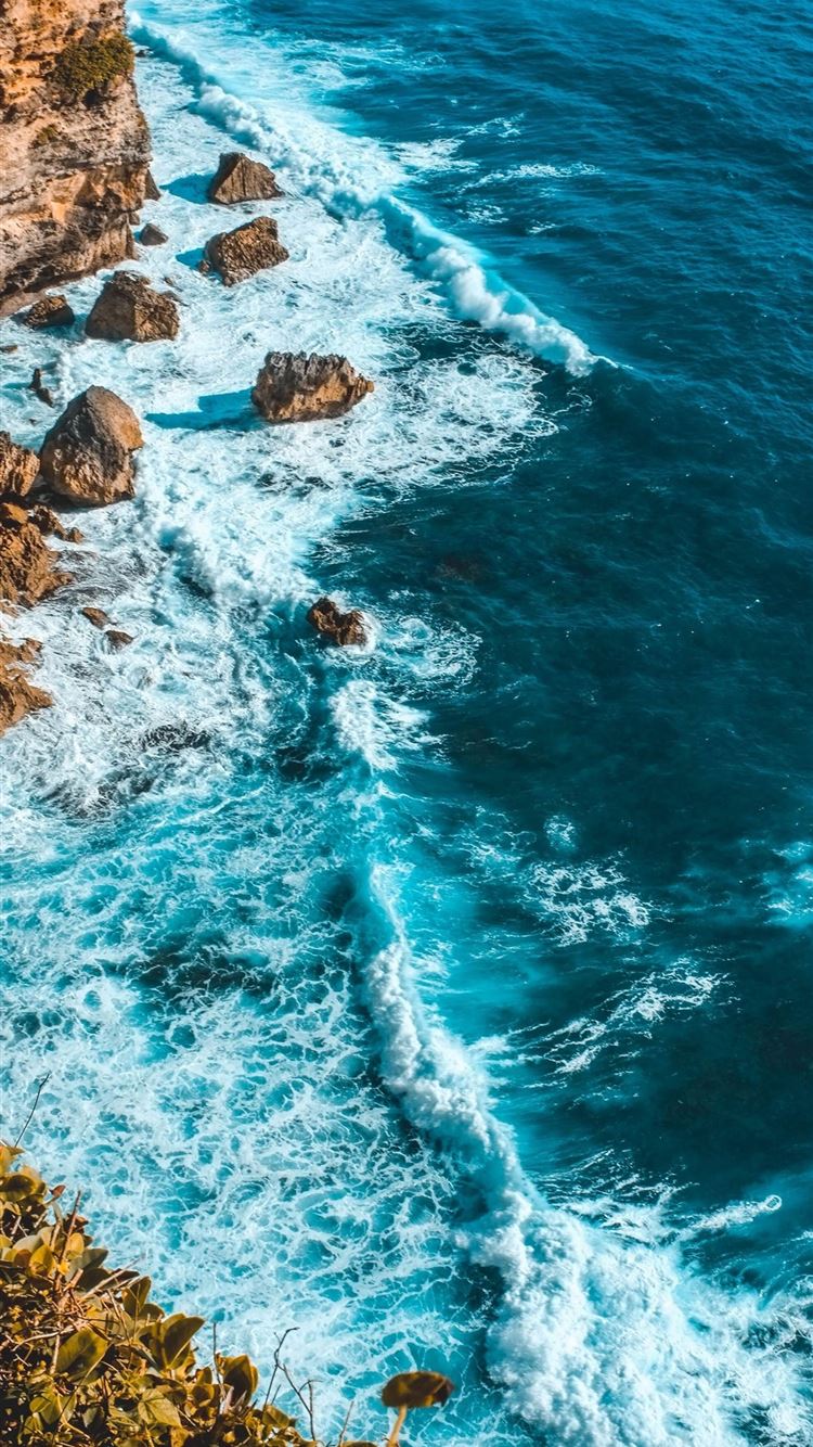 New Sea ocean beach aerial HD iPhone Wallpaper Free Download