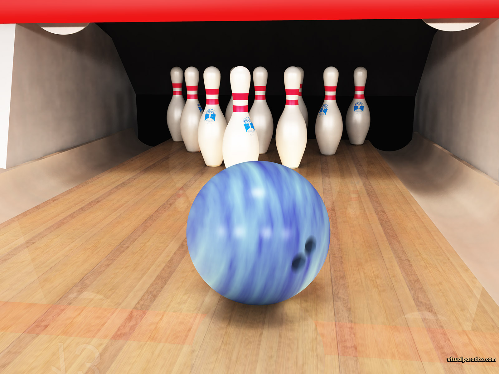 Bowling Ball Pins Lane Alley Game Sport Strike Spare Ball On Lane