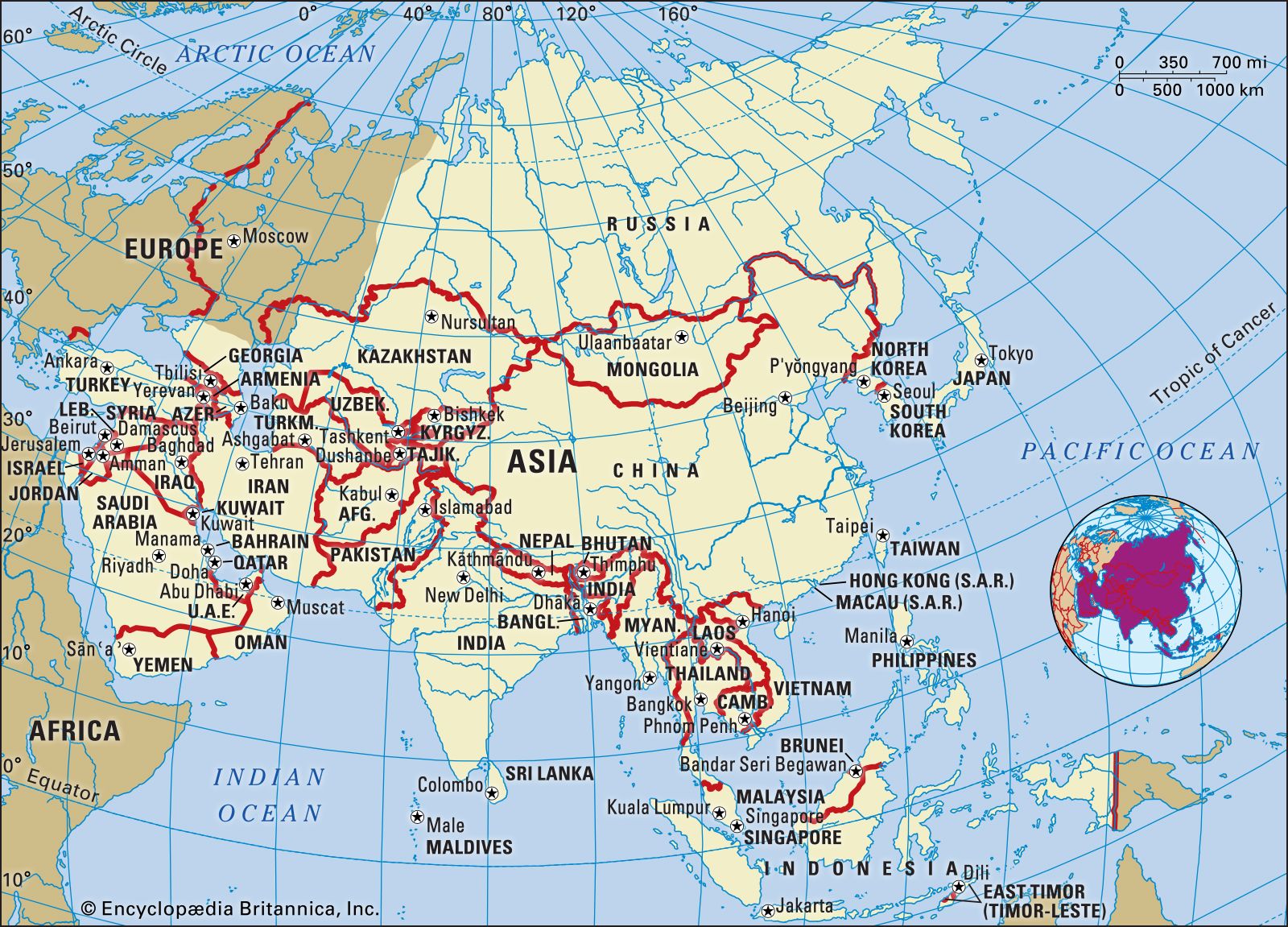 Asia. Continent, Countries, Regions, Map, & Facts