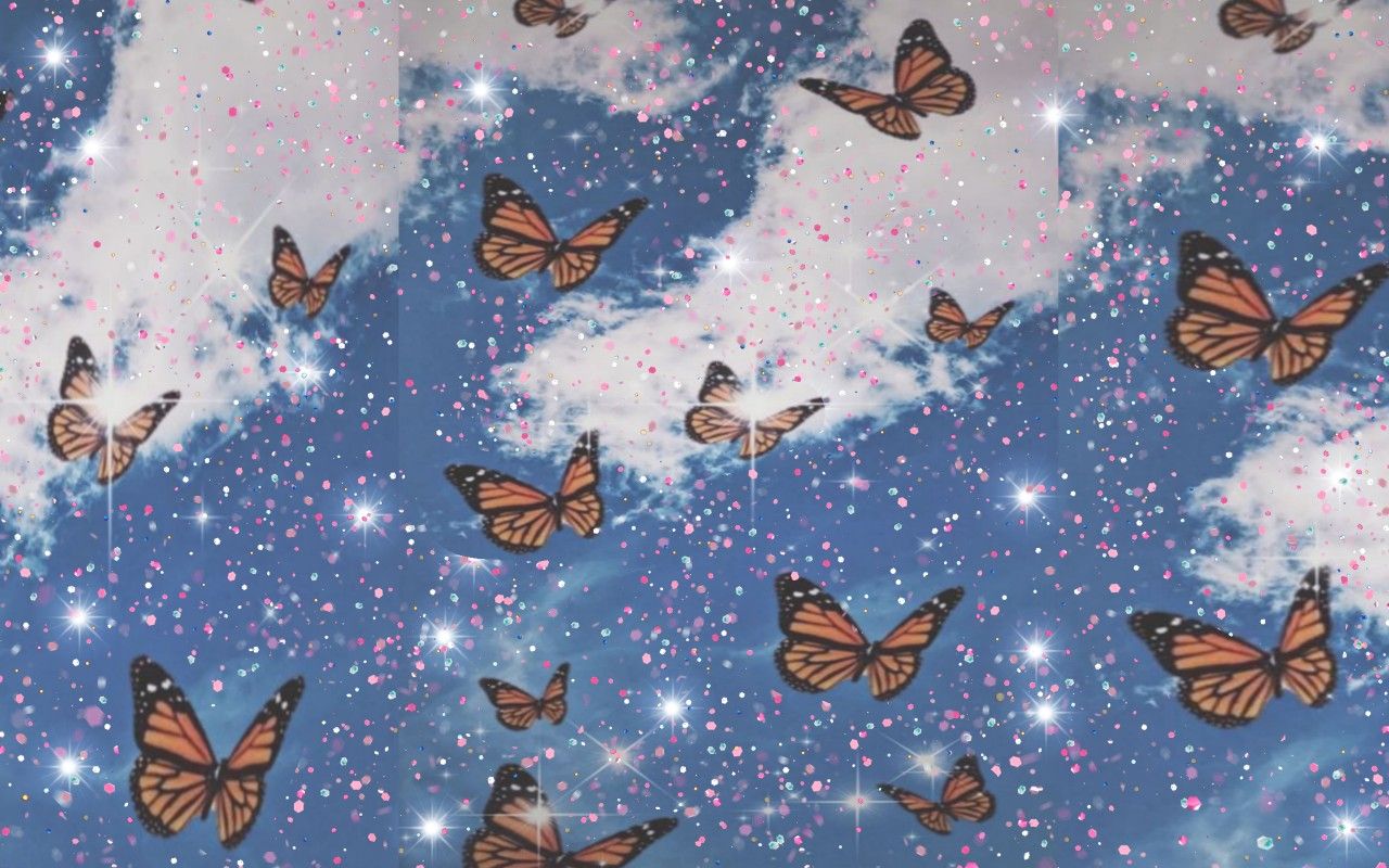Aesthetic butterflies desktop wallpaper. Rainbow wallpaper iphone, Butterfly wallpaper, Pretty wallpaper background