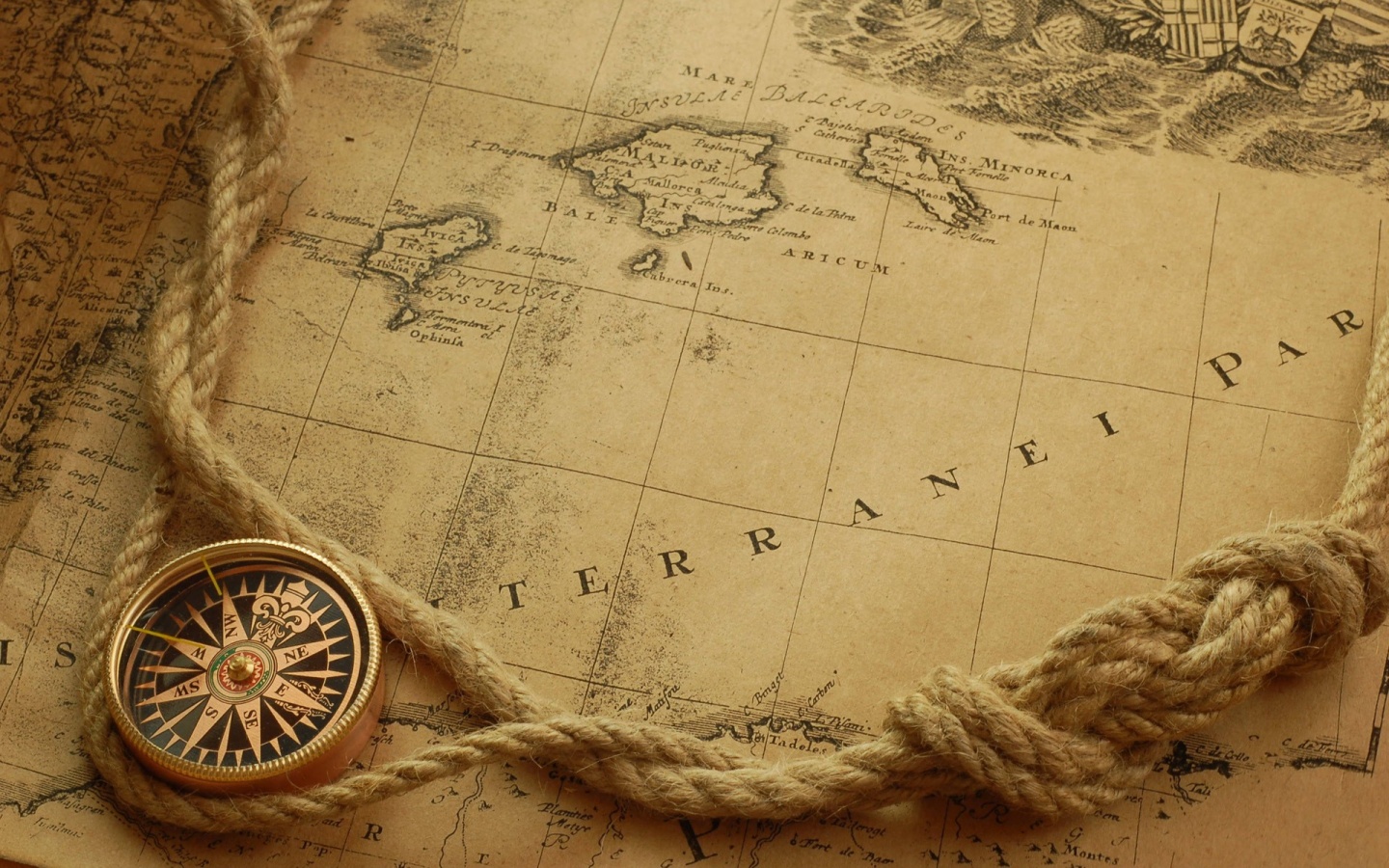 Antique Nautical Map Wallpaper