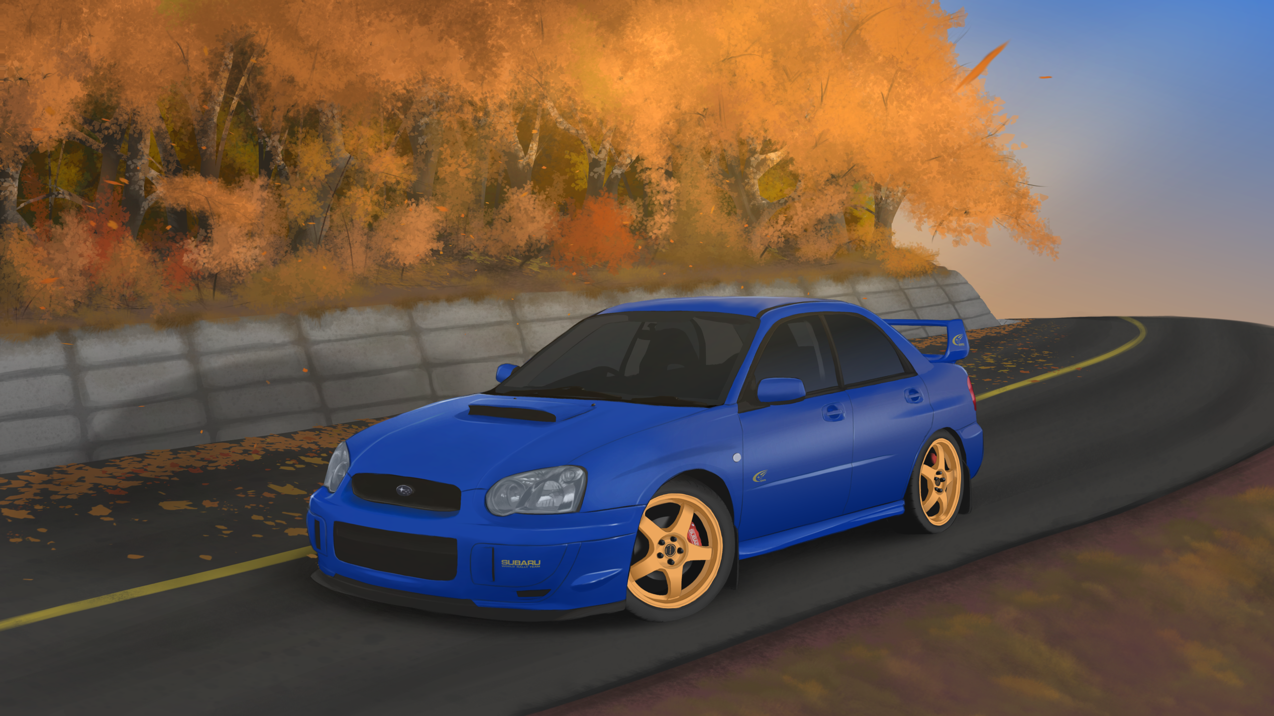 Made an animated desktop wallpaper of my WRX