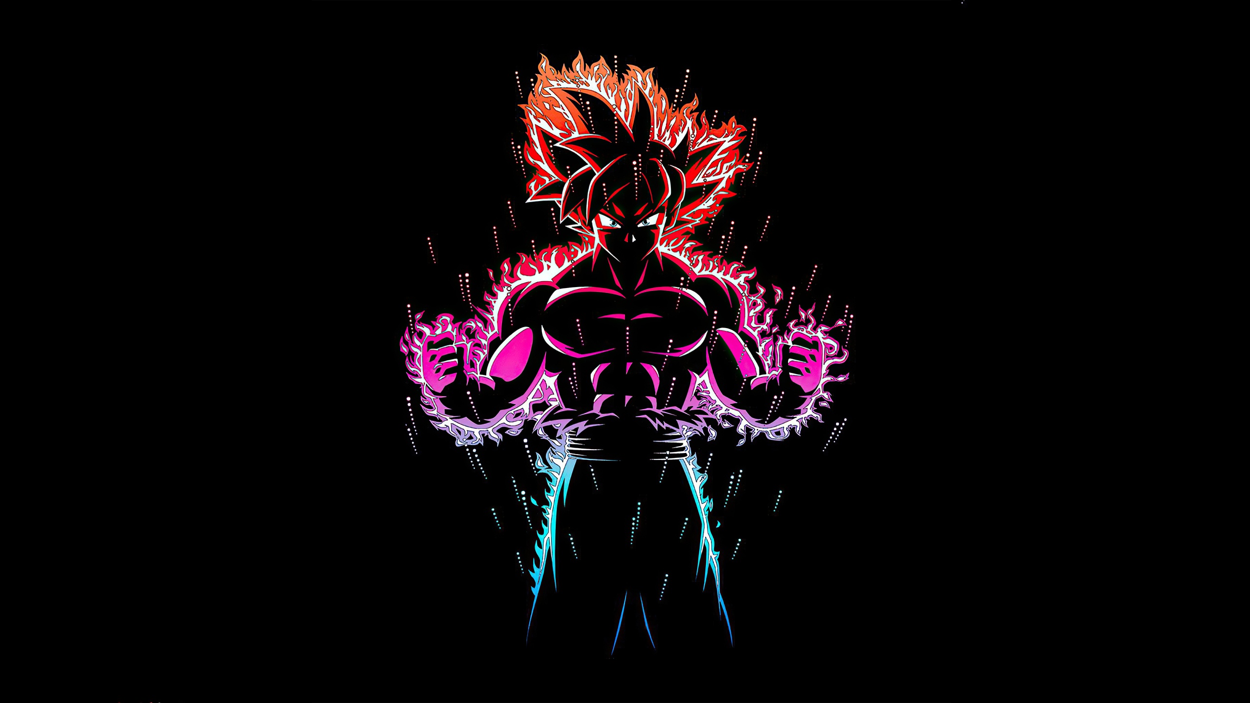 Ultra Instinct Goku Wallpaper 4K, Black Background, Dragon Ball Z, AMOLED, Black Dark