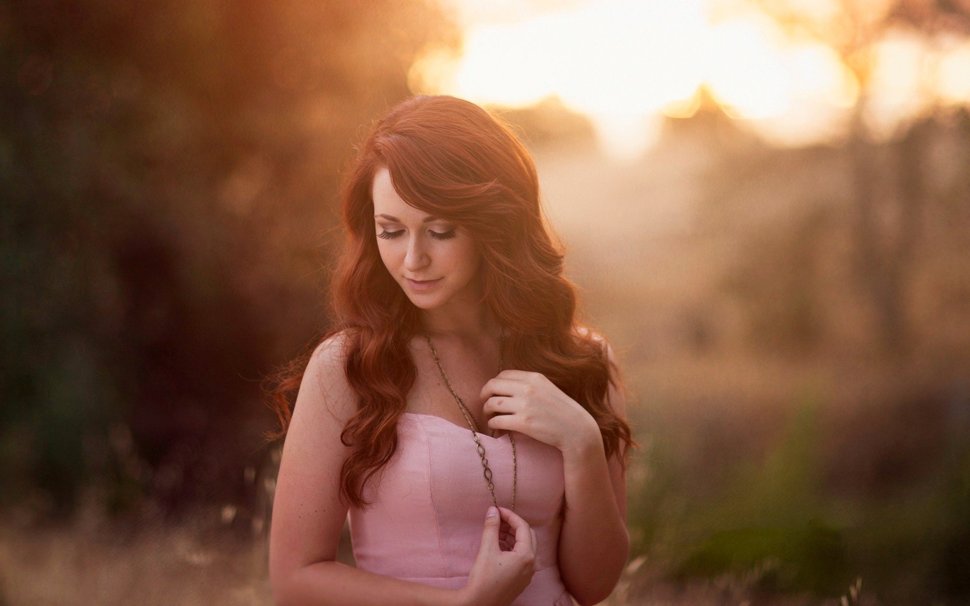 women, Model, Brunette, Long hair, Women outdoors, Nature, Sunlight, Closed eyes HD Wallpaper / Desktop and Mobile Image & Photo