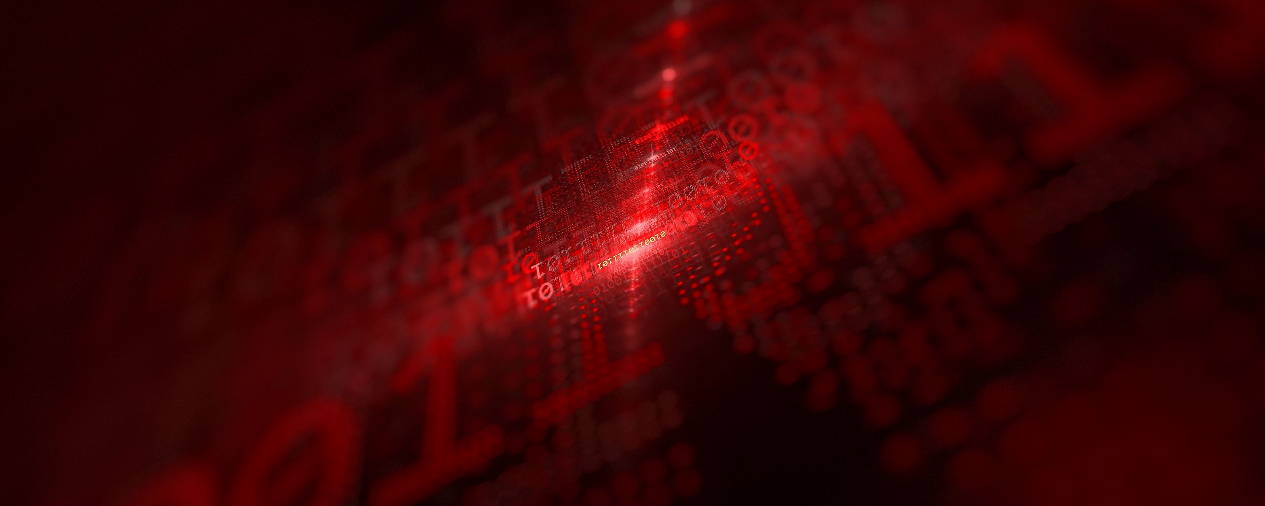 Download wallpaper 2560x1024 code, glow, red, numbers, matrix ultrawide monitor HD background