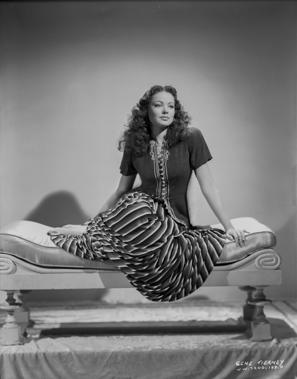 Gene Tierney Seated on Lounging Chair Photo Print # VARCEL708865