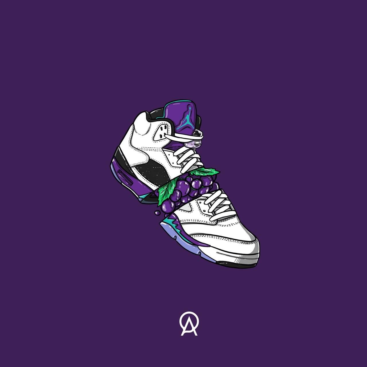 Download A Purple And White Air Jordan 1 Is Flying In The Sky Wallpaper   Wallpaperscom