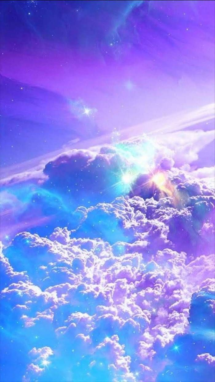 Purple Pink Blue Turquoise Clouds Galaxy Phone Wallpaper Star Filled Sky. Galaxy Wallpaper, Galaxy Image, Cool Galaxy Wallpaper
